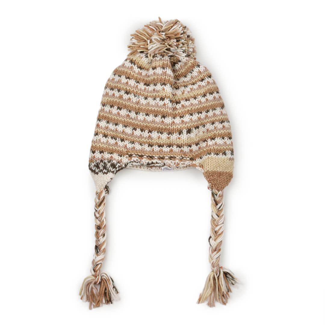 Beige Brown Icelandic Beanie - 1741