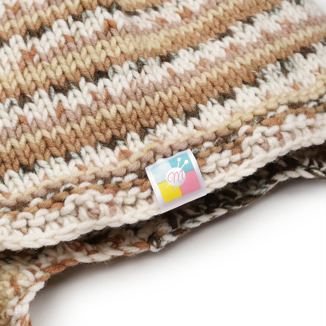 Beige Brown Icelandic Beanie - 1741