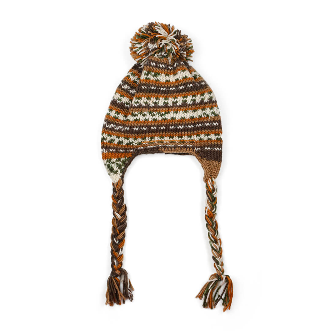 Brown Beige Icelandic Beanie - 1861