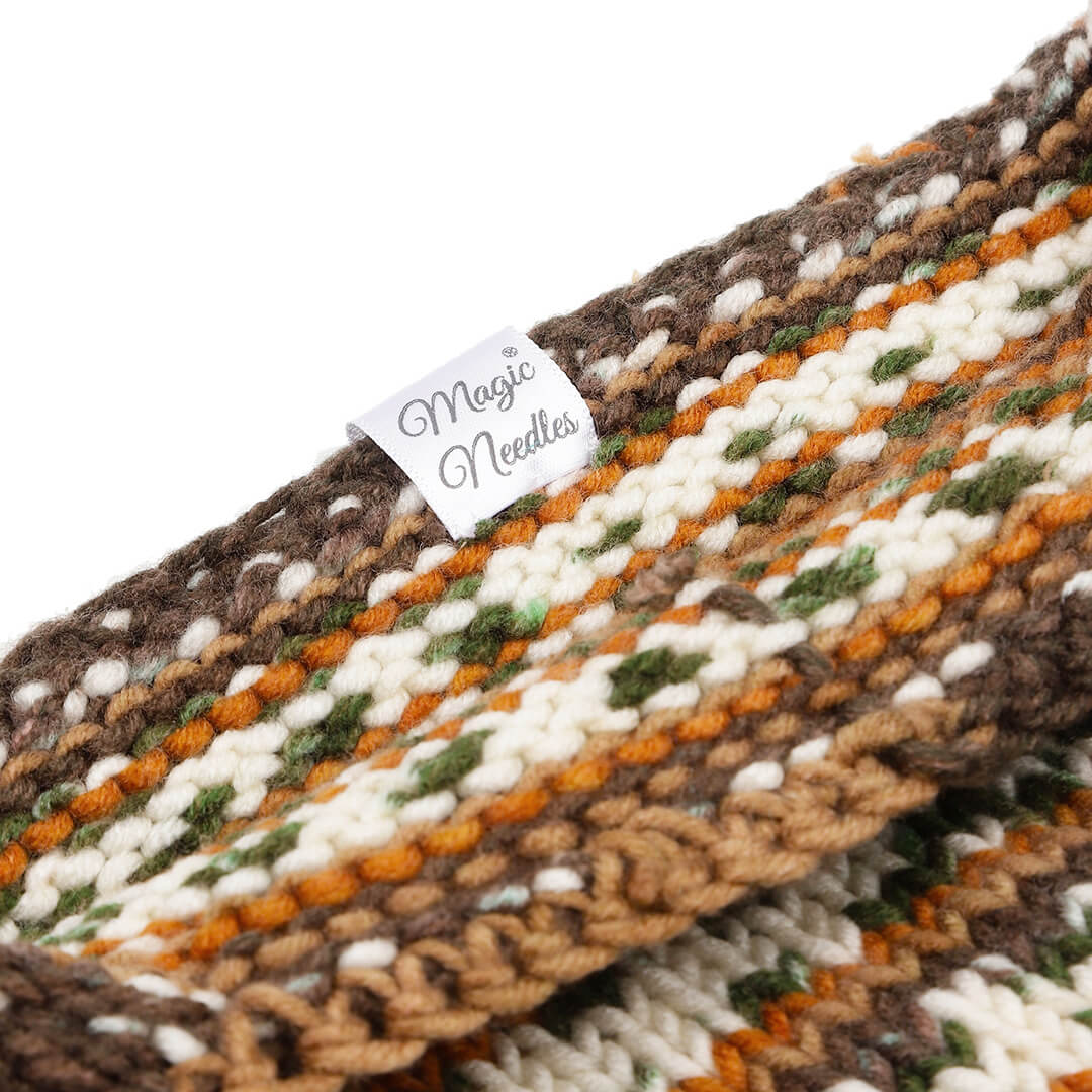 Brown Beige Icelandic Beanie - 1861