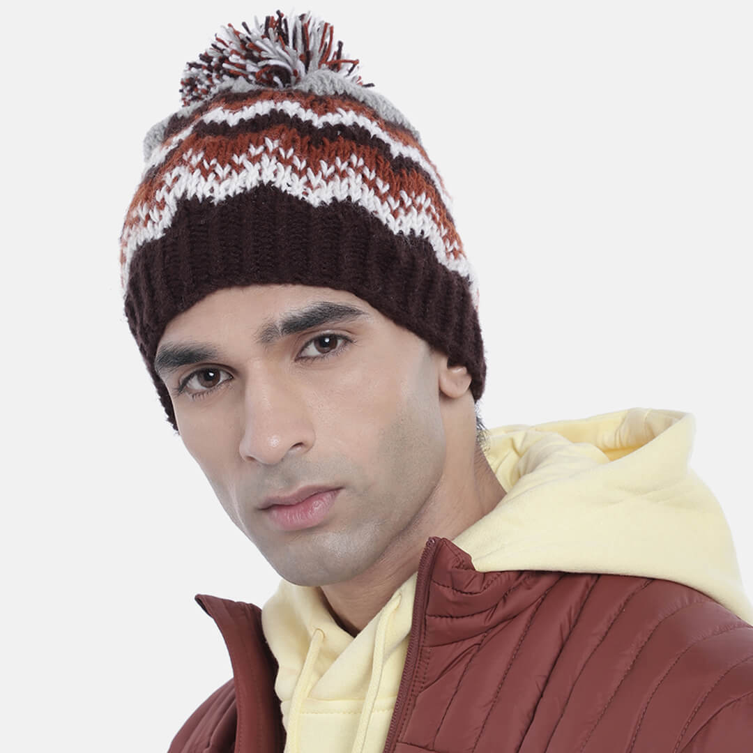 Icelandic Beanie with pompom - Multicolor 3274