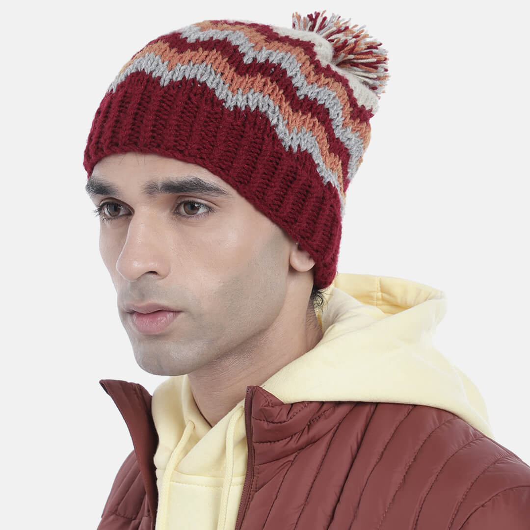 Icelandic Beanie with pompom - Multicolor 3275