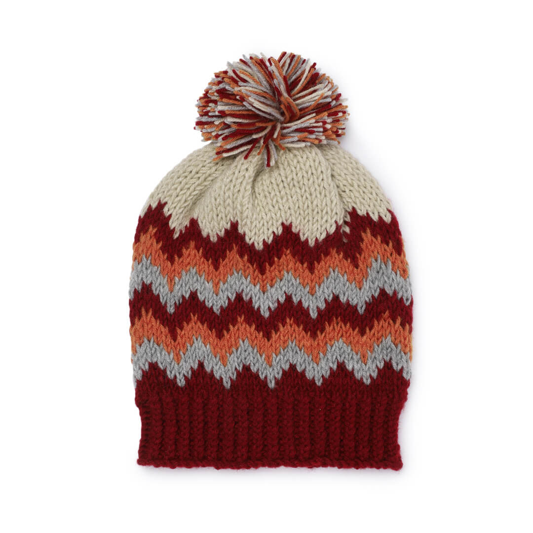 Icelandic Beanie with pompom - Multicolor 3275