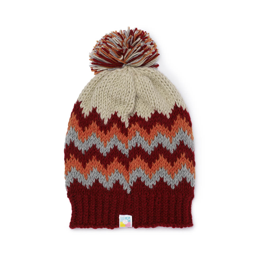 Icelandic Beanie with pompom - Multicolor 3275