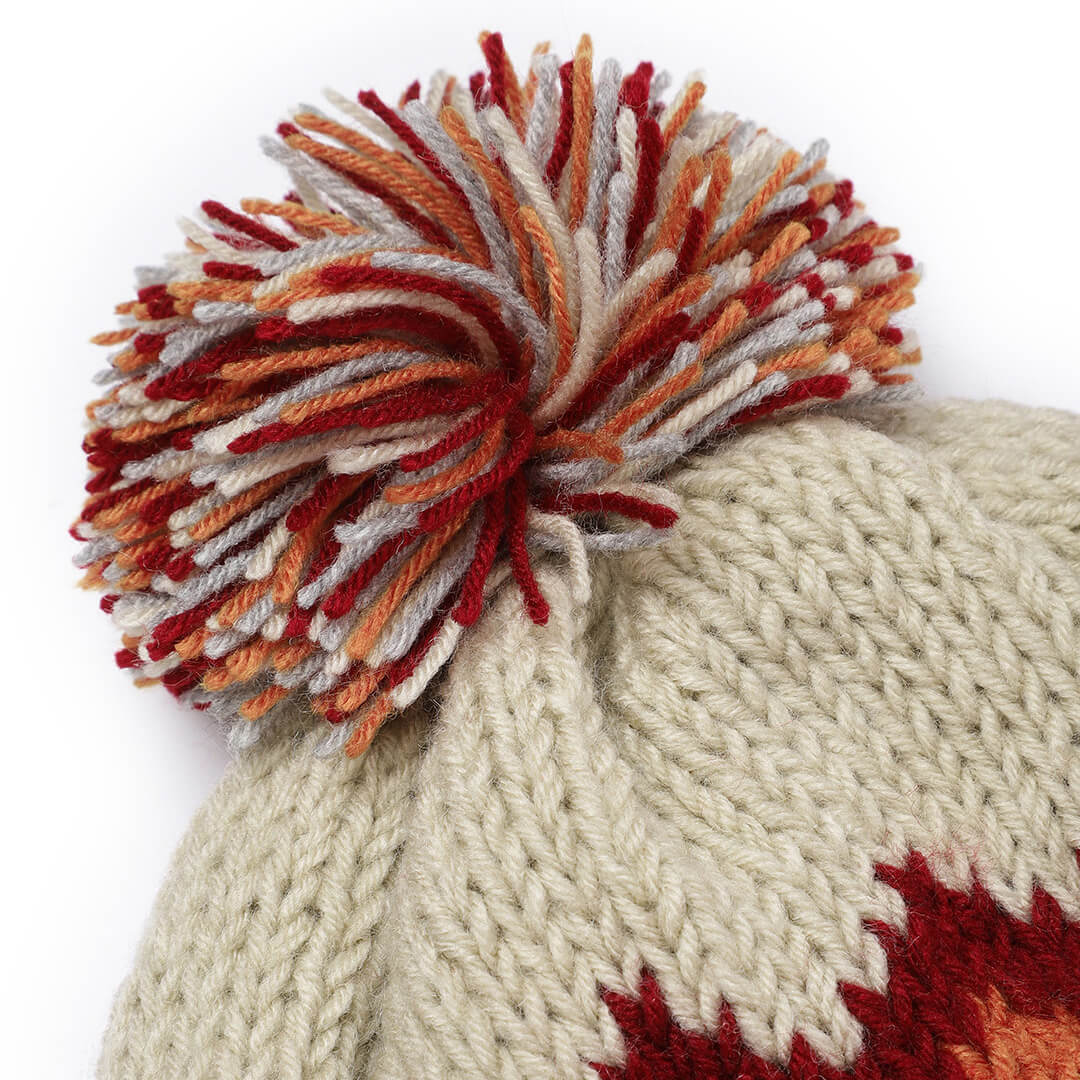 Icelandic Beanie with pompom - Multicolor 3275