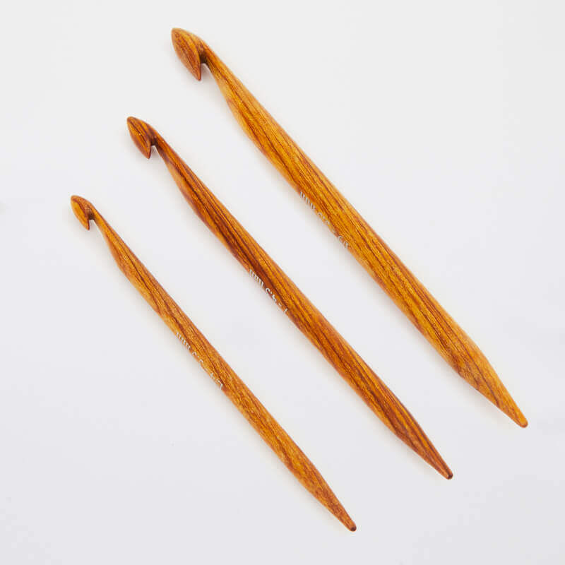 10pc Bamboo Wood Handle Metal Crochet Hooks 0.5 2.75mm