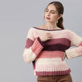 Knitted Self Design Pullover - 3257