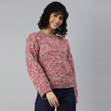 Knitted Self Design Pullover - 3359
