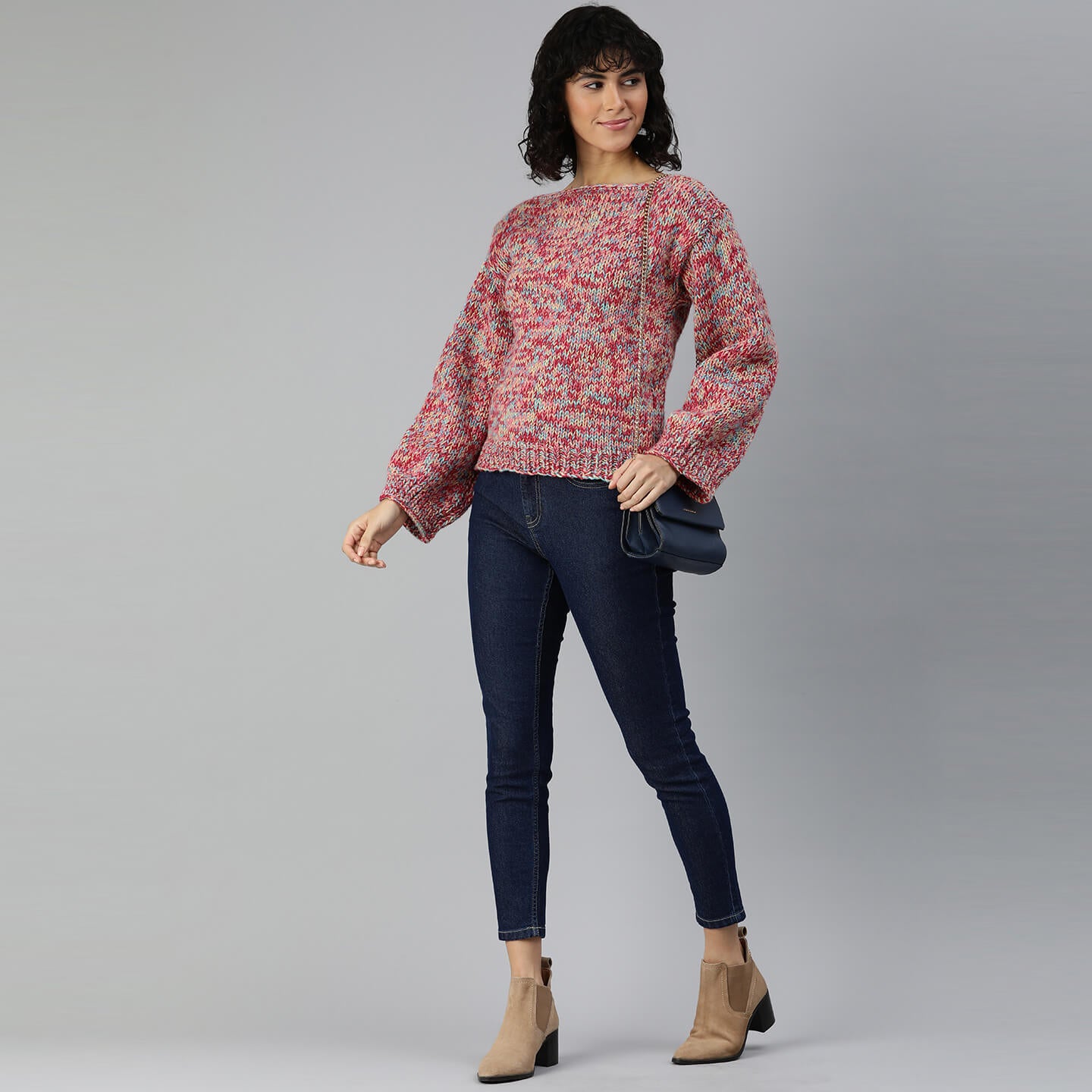 Knitted Self Design Pullover - 3359