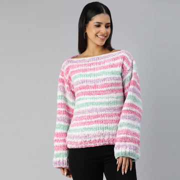 Knitted Soft Chennile Pullover - 3367