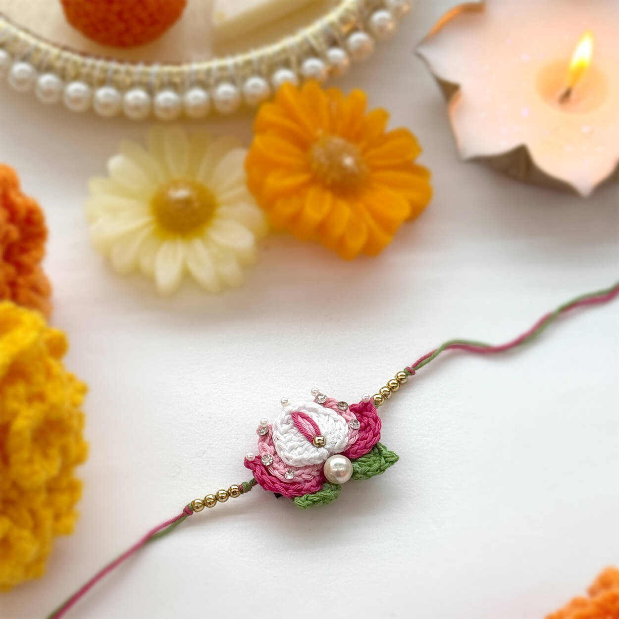 Handmade Crochet Kamal Rakhi