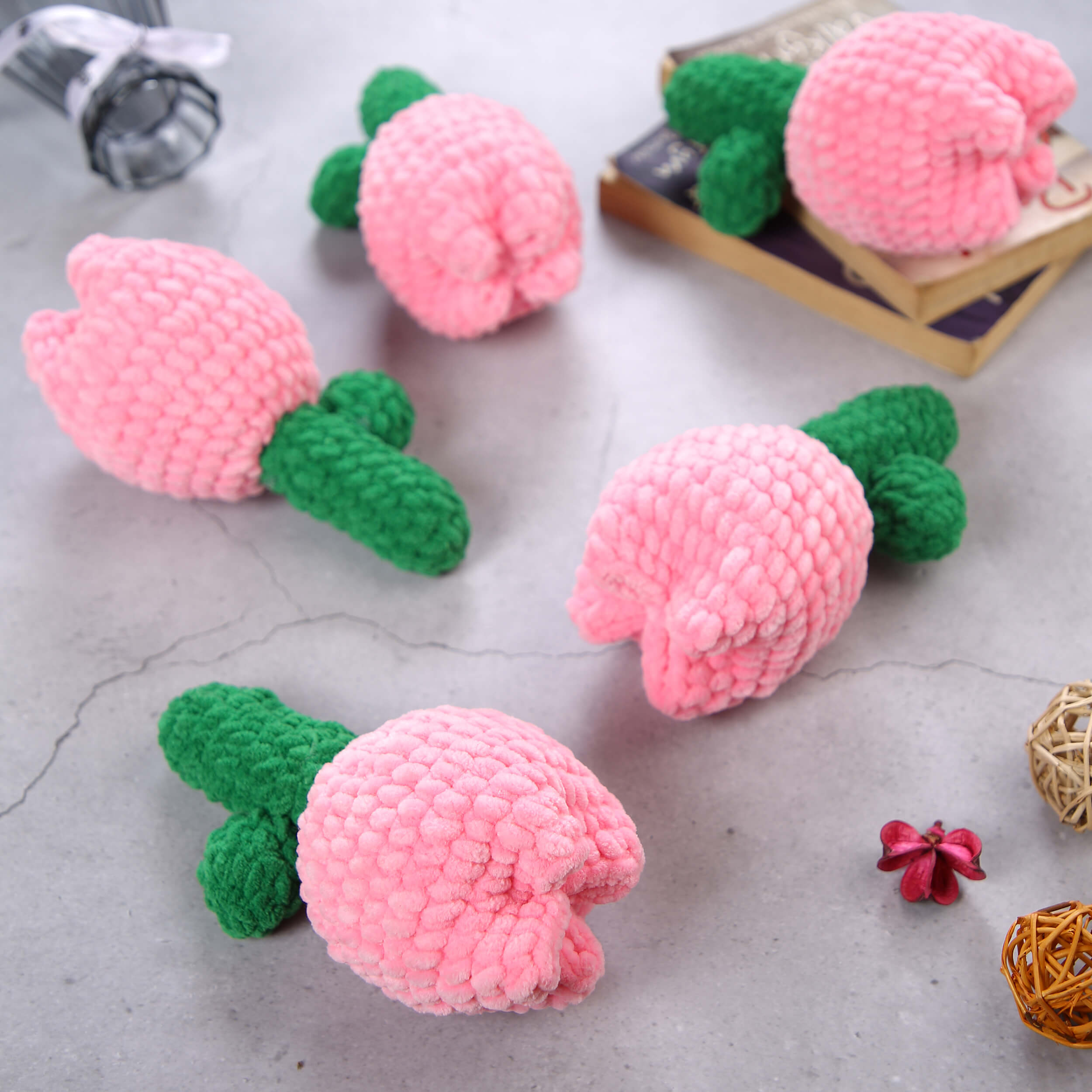 Plush Tulips - Handcrafted Crochet Amigurumi Flowers