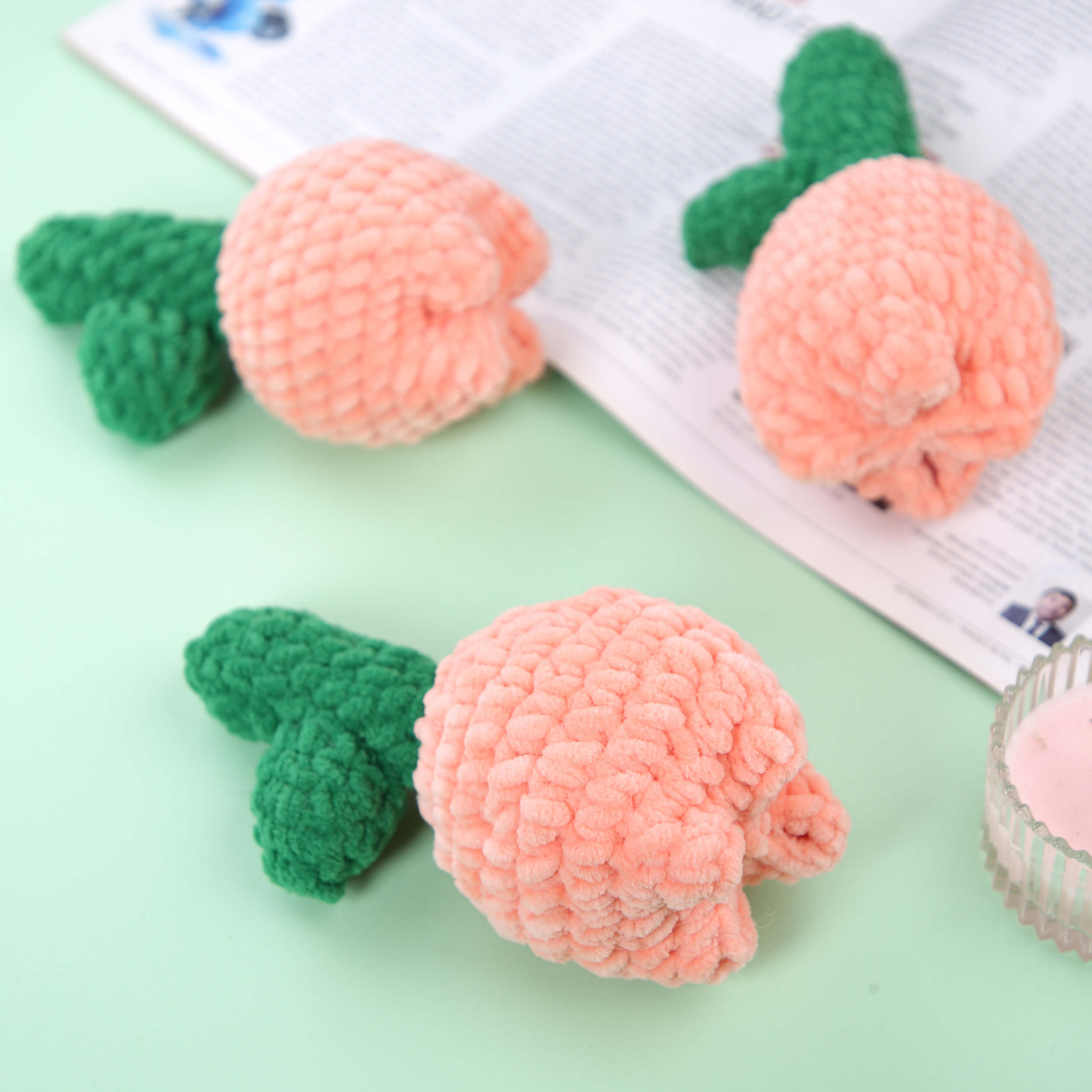 Plush Tulips - Handcrafted Crochet Amigurumi Flowers