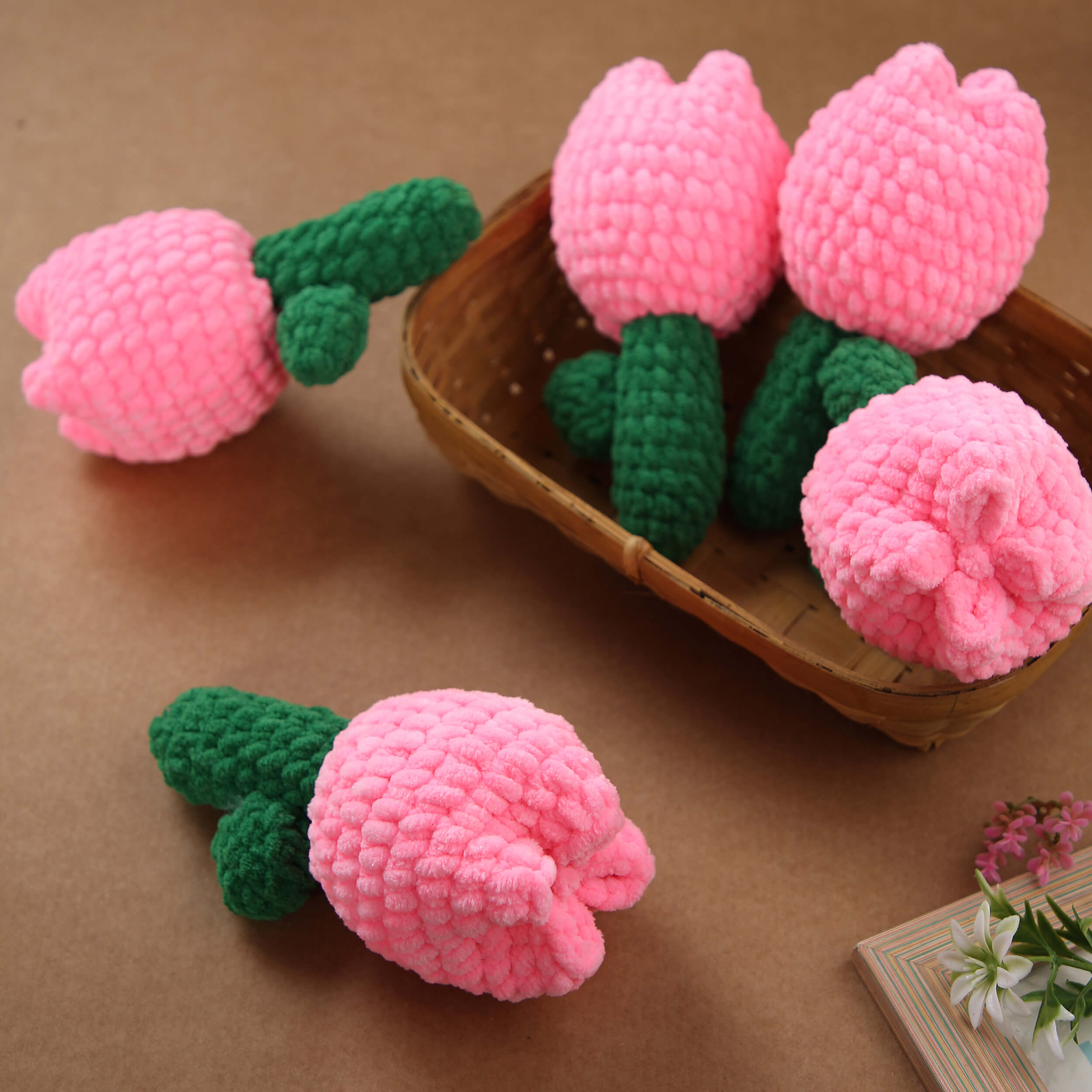 Plush Tulips - Handcrafted Crochet Amigurumi Flowers