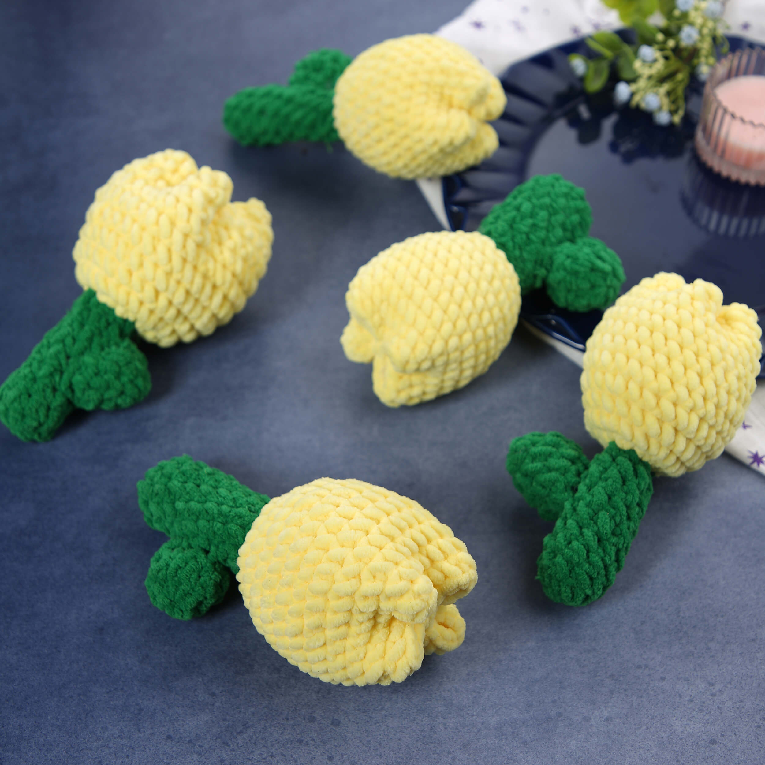 Plush Tulips - Handcrafted Crochet Amigurumi Flowers