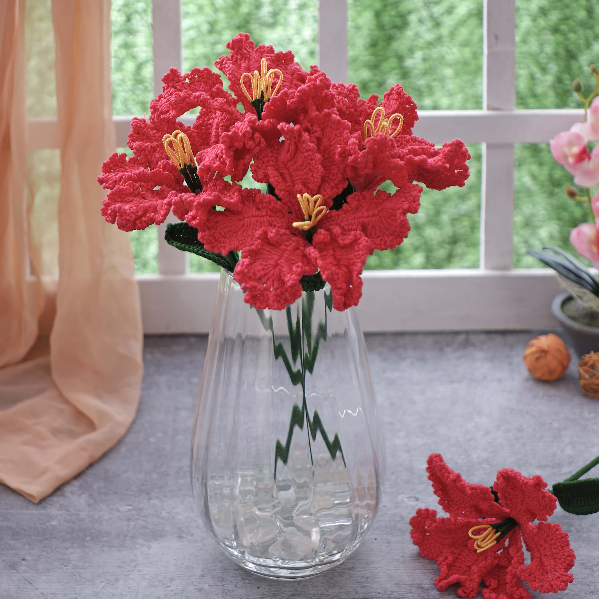 Crape Myrtle - Handcrafted Crochet Flowers