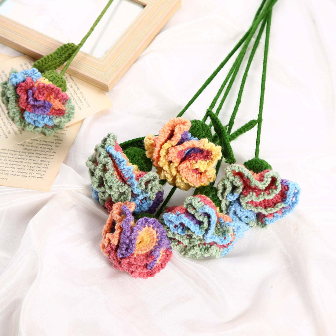 Charming Carnations - Handcrafted Crochet Flowers - Multicolor-6