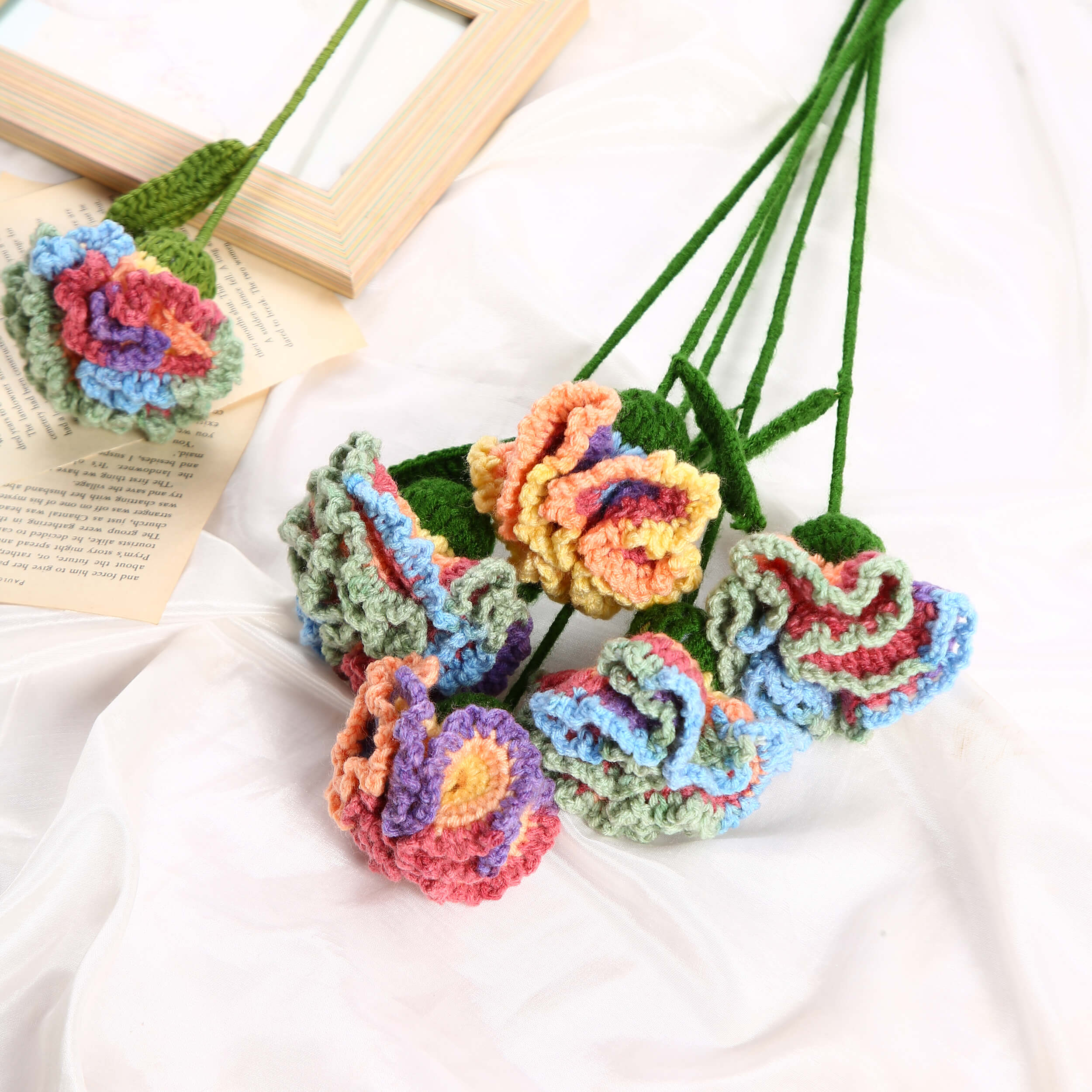 Charming Carnations - Handcrafted Crochet Flowers