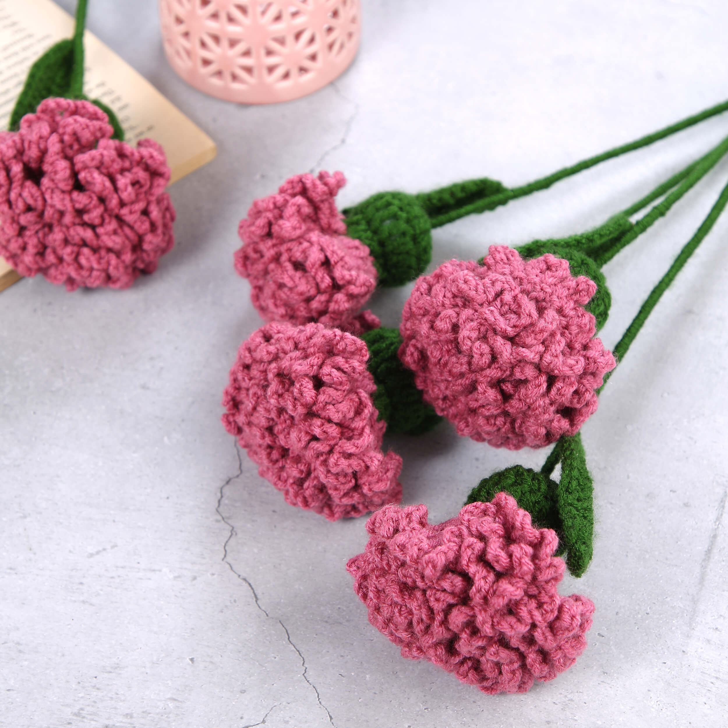 Charming Carnations - Handcrafted Crochet Flowers