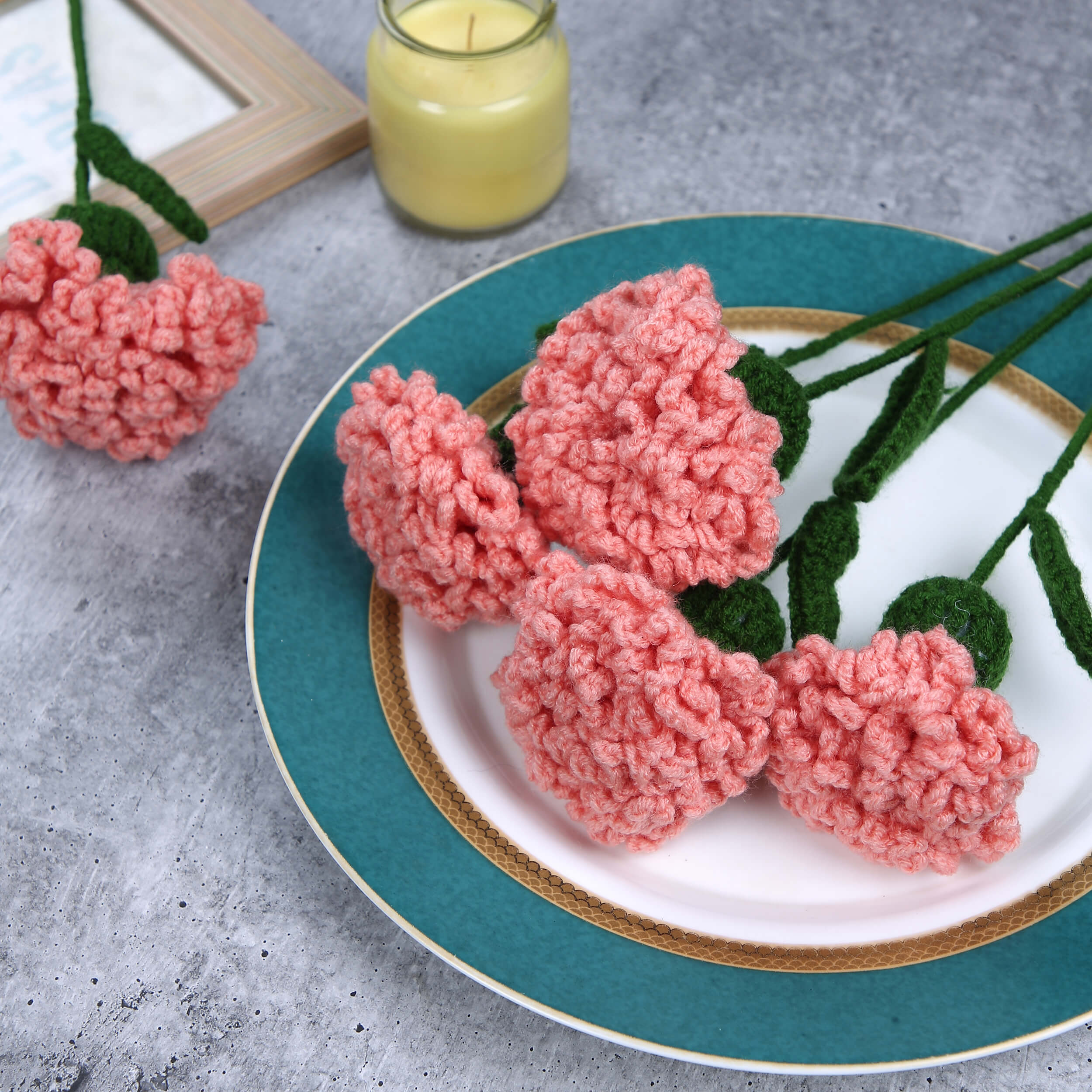 Charming Carnations - Handcrafted Crochet Flowers