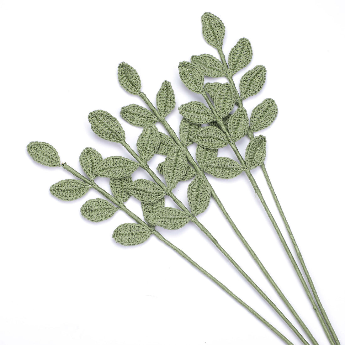 Leaf Bouquet Fillers - Handcrafted Crochet Flowers - Pale Green