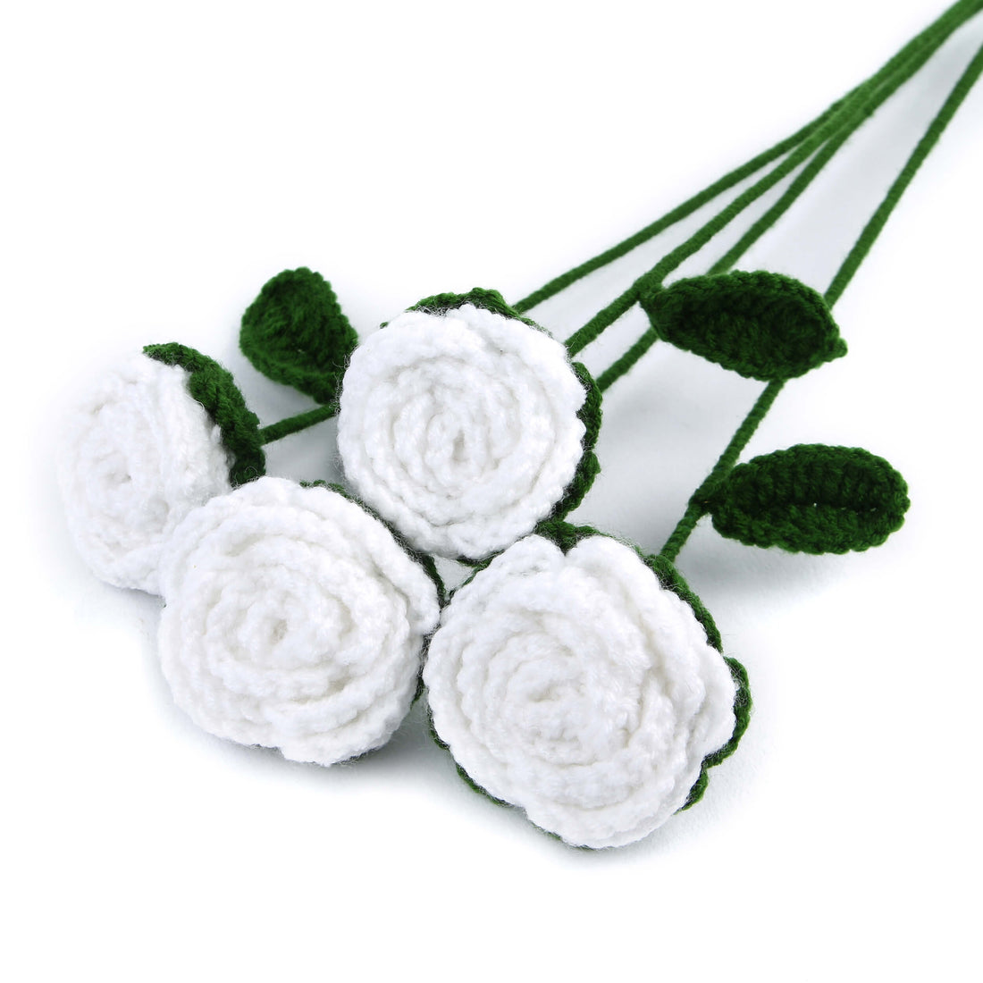 Radiant Roses - Handcrafted Crochet Flowers - White