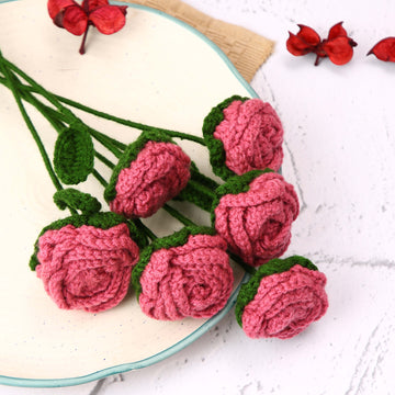 Radiant Roses - Handcrafted Crochet Flowers - Plum