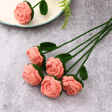 Radiant Roses - Handcrafted Crochet Flowers - Blush