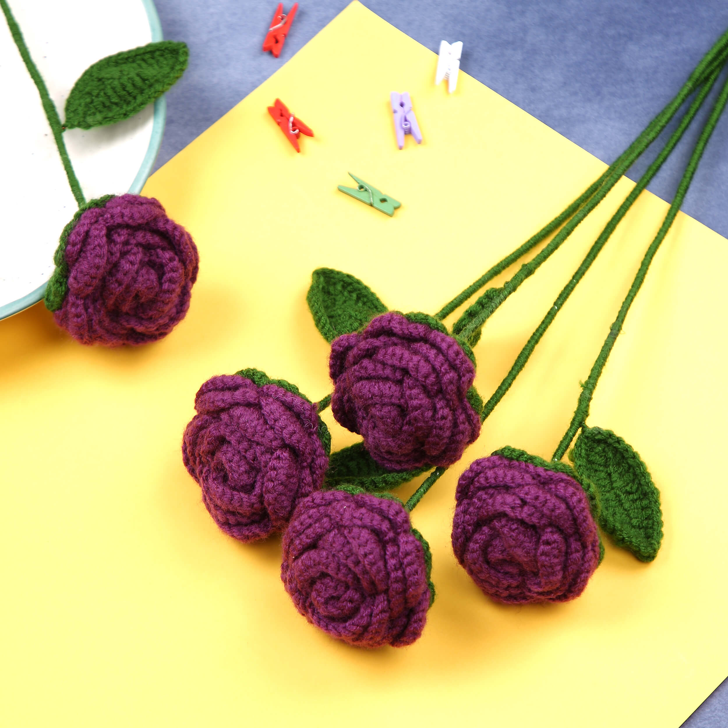 Radiant Roses - Handcrafted Crochet Flowers - Acrylic