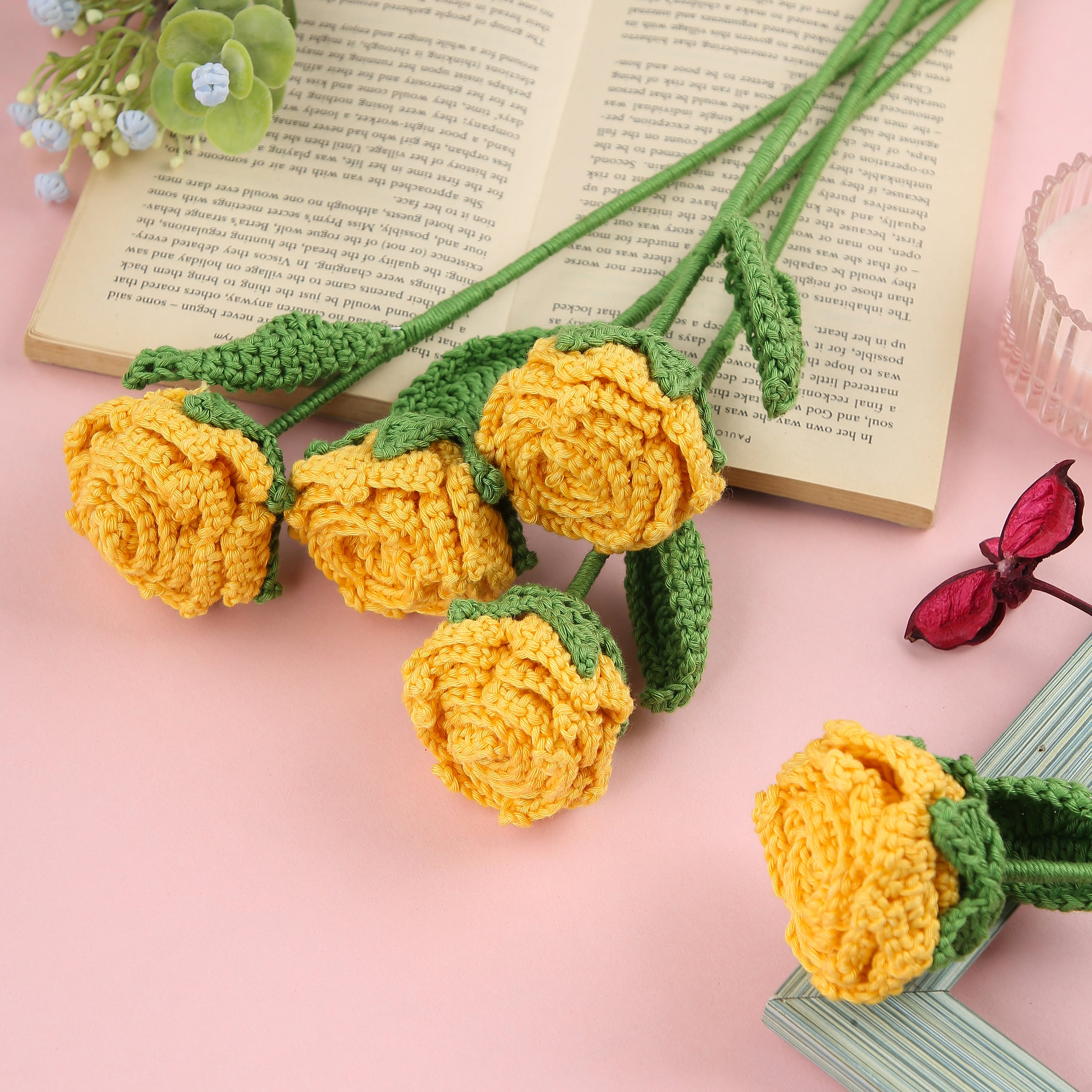 Radiant Roses - Handcrafted Crochet Flowers - Cotton