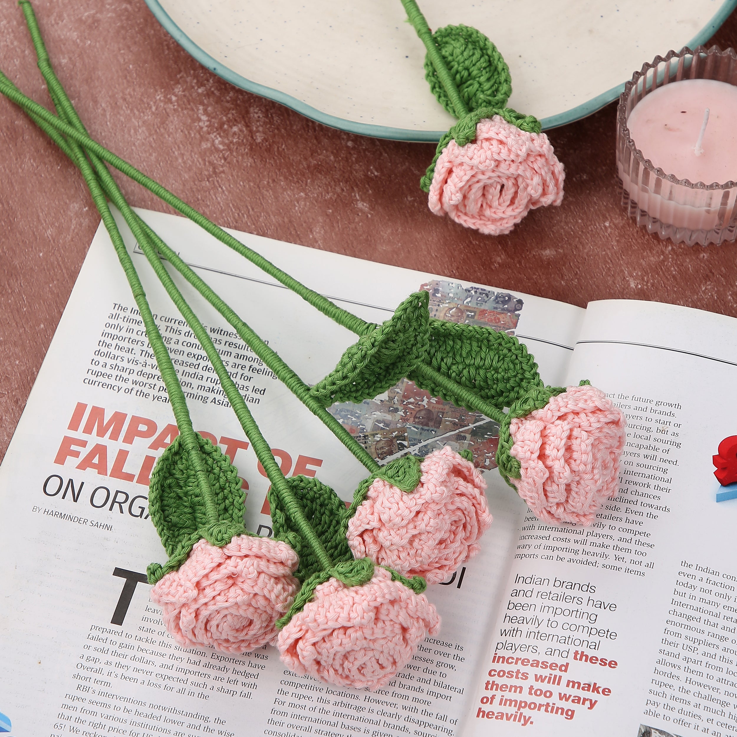 Radiant Roses - Handcrafted Crochet Flowers - Cotton