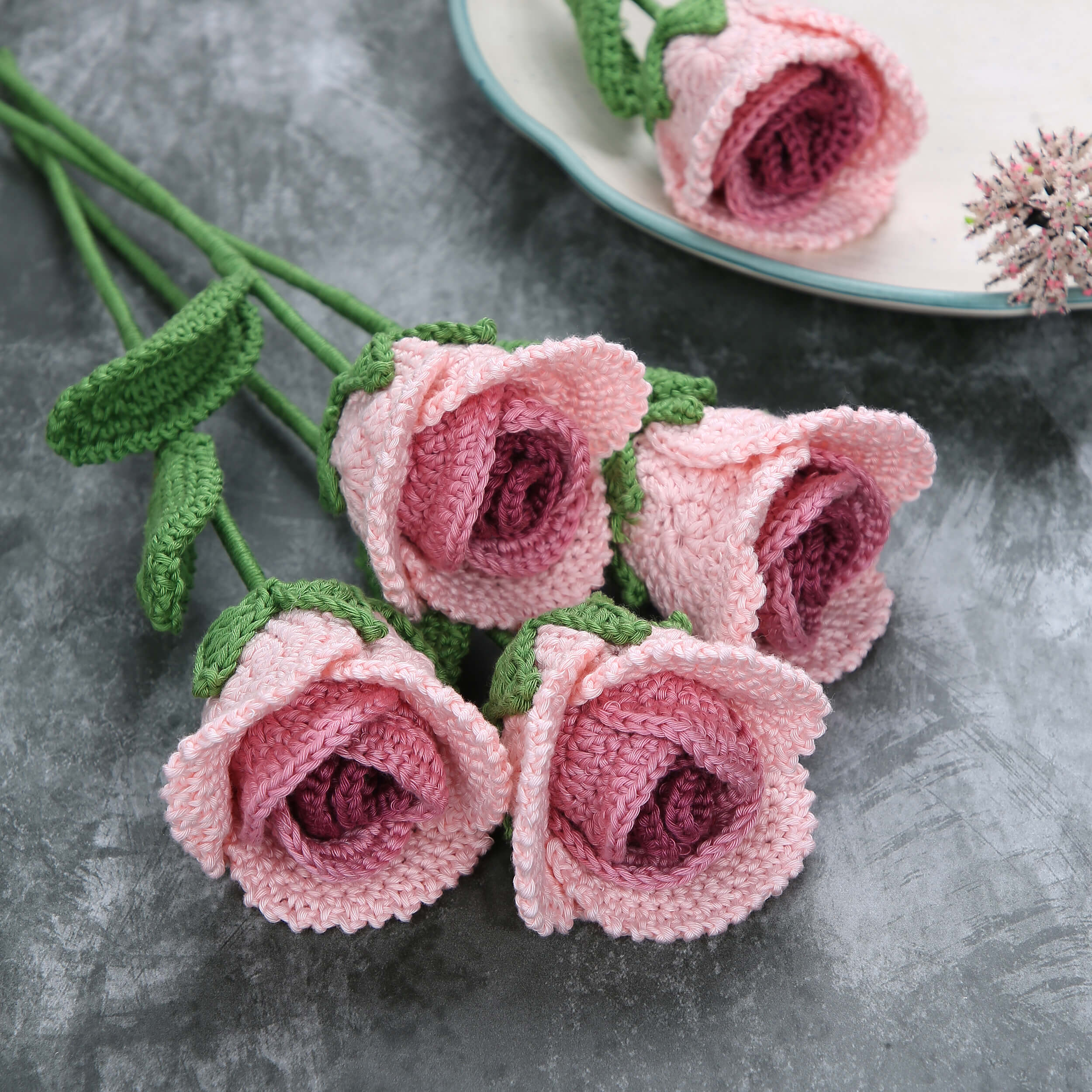 Gradient Roses - Handcrafted Crochet Flowers