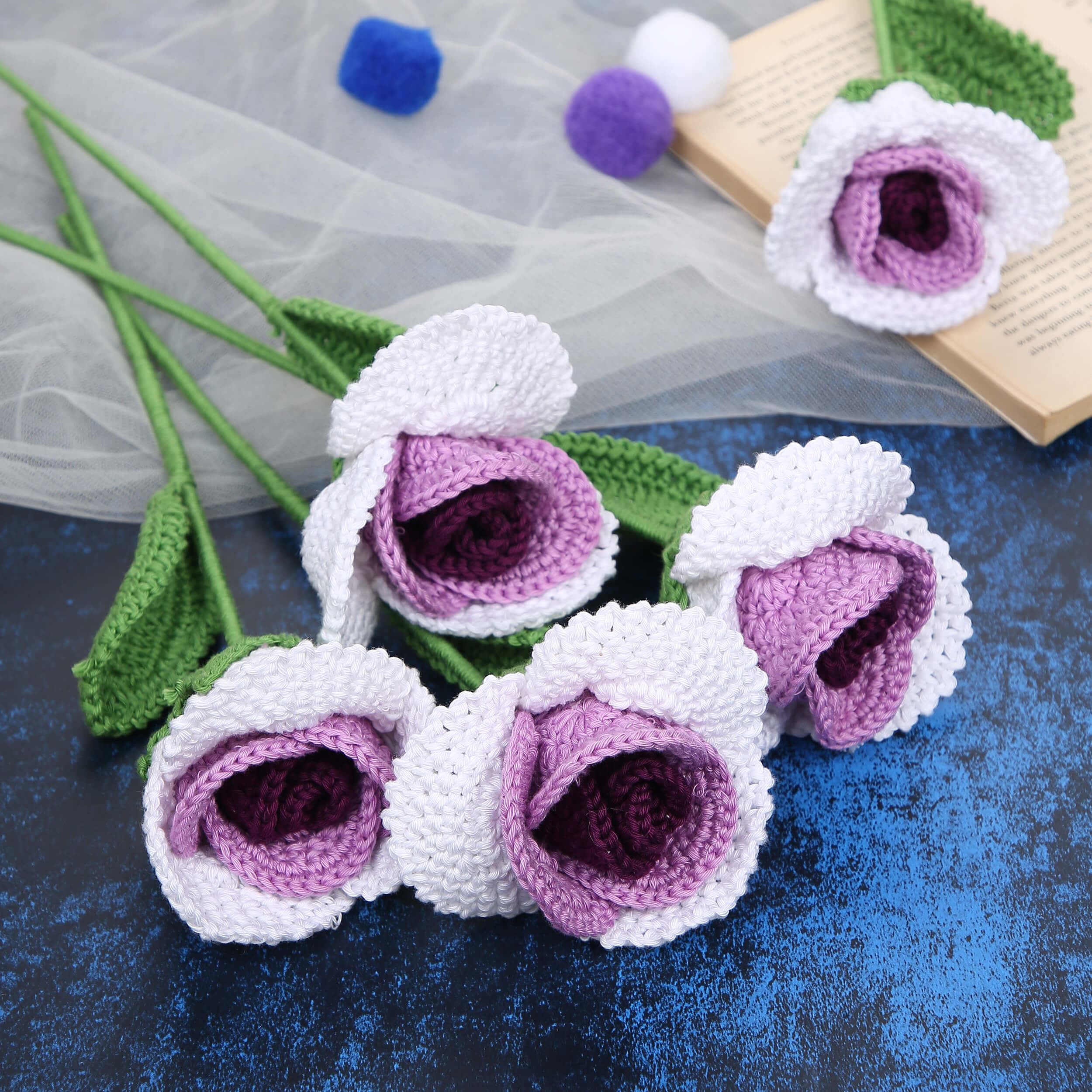 Gradient Roses - Handcrafted Crochet Flowers
