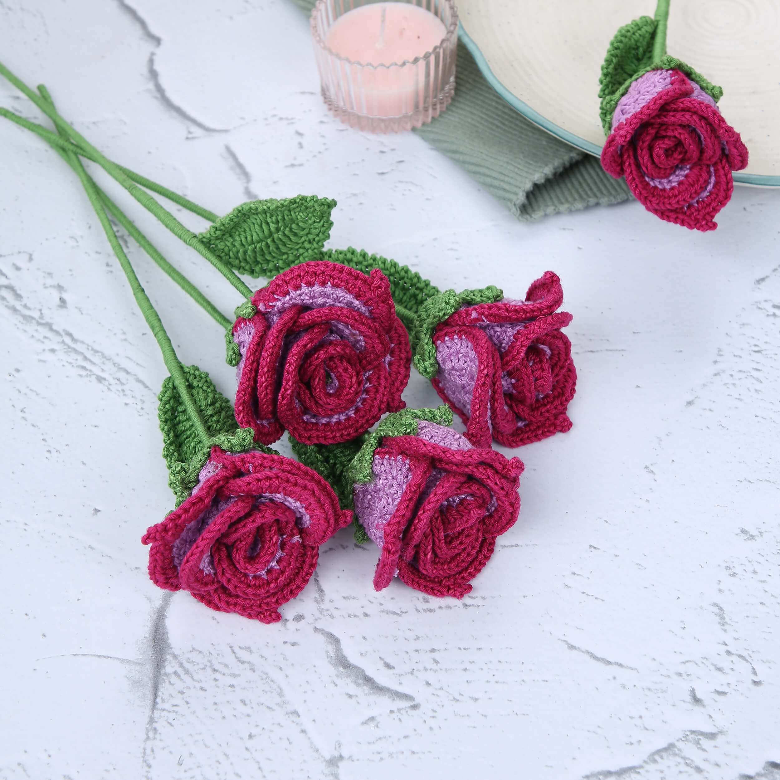 Edged Roses - Handcrafted Crochet Flowers