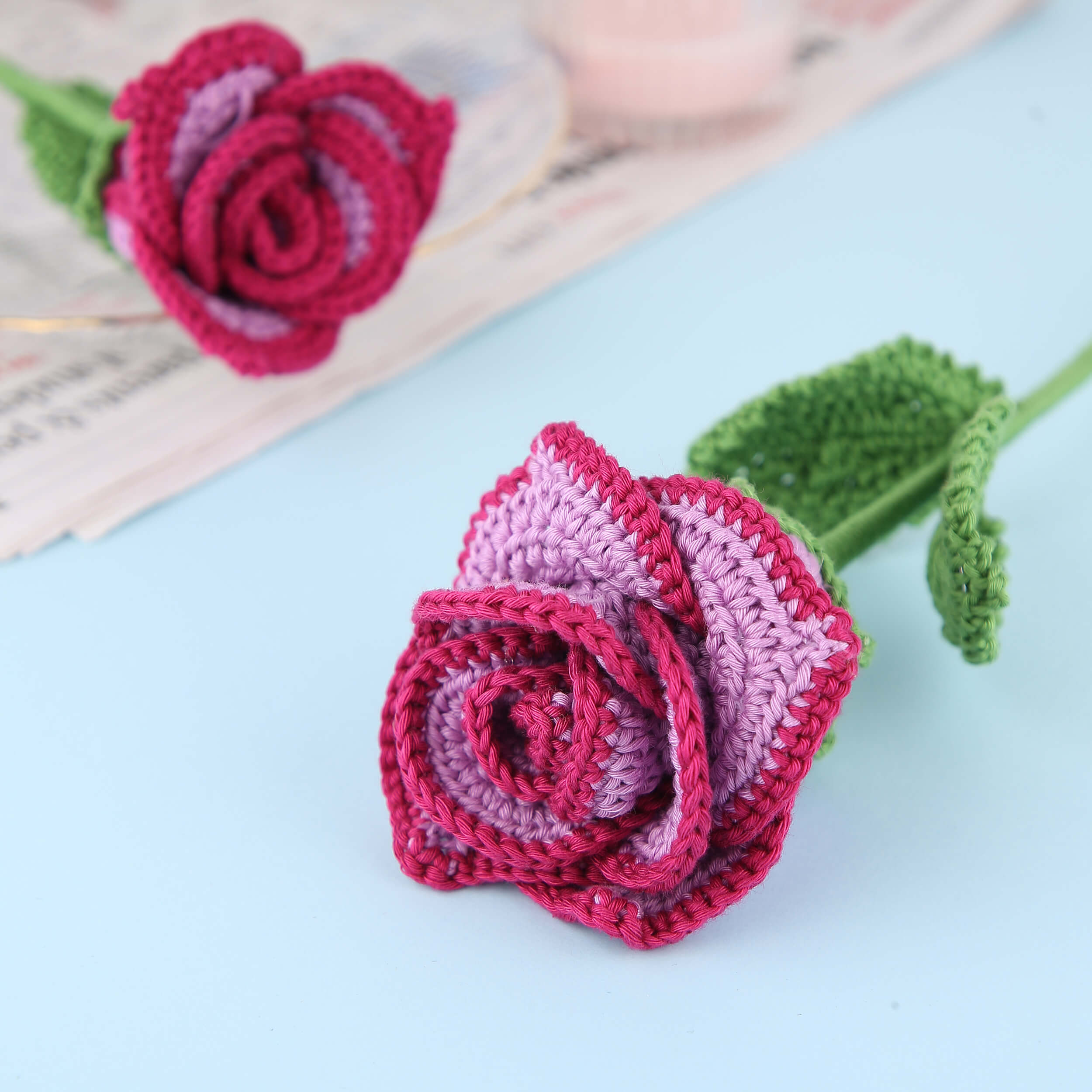 Edged Roses - Handcrafted Crochet Flowers