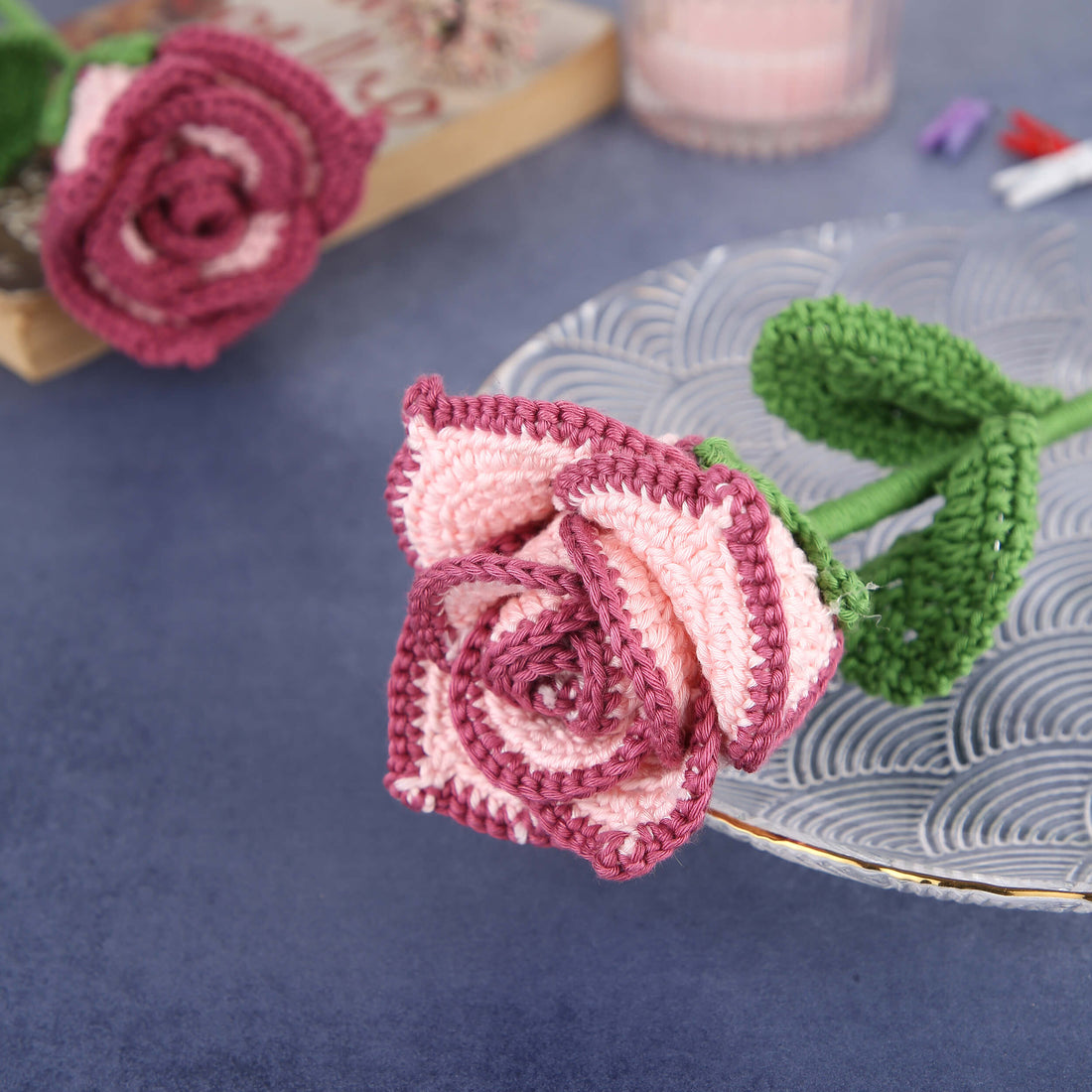 Edged Roses - Handcrafted Crochet Flowers