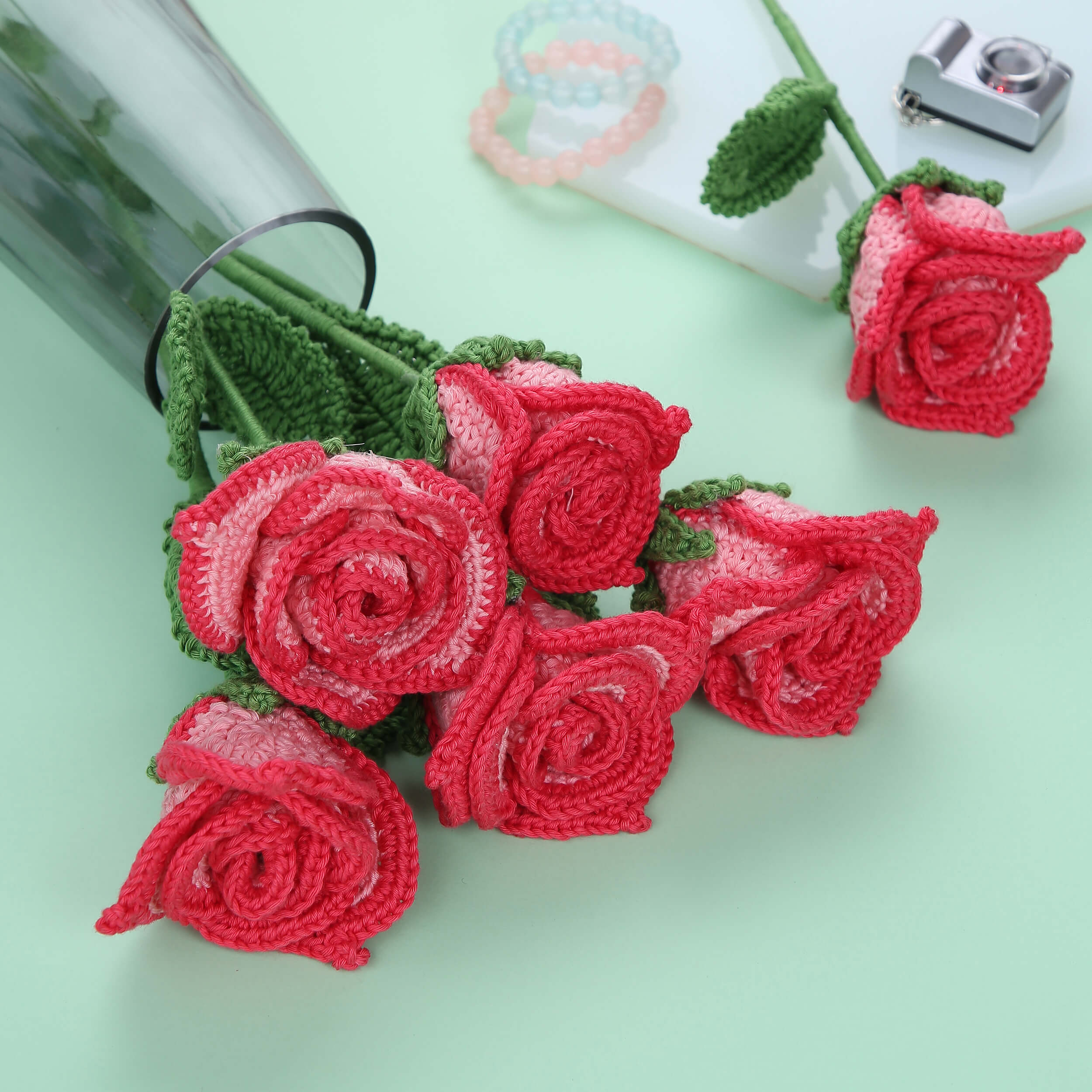 Edged Roses - Handcrafted Crochet Flowers