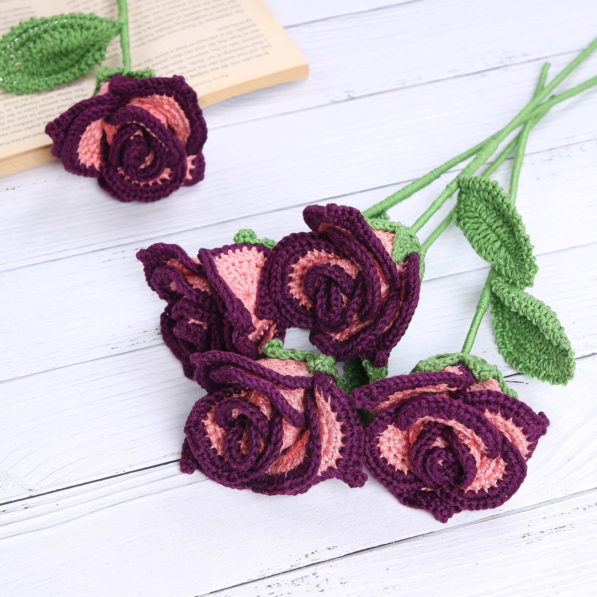 Edged Roses - Handcrafted Crochet Flowers