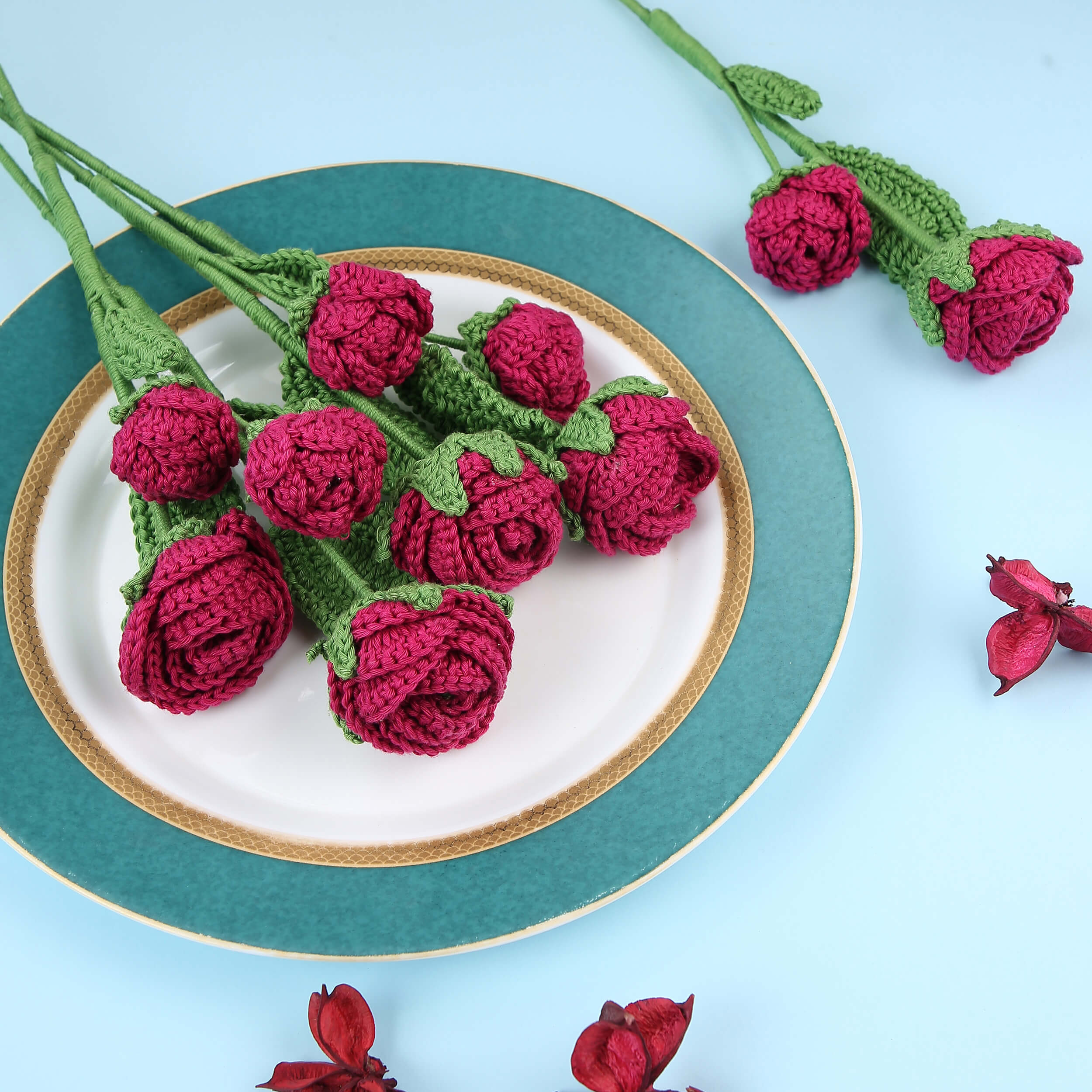 Branched Roses - Handcrafted Crochet Flowers