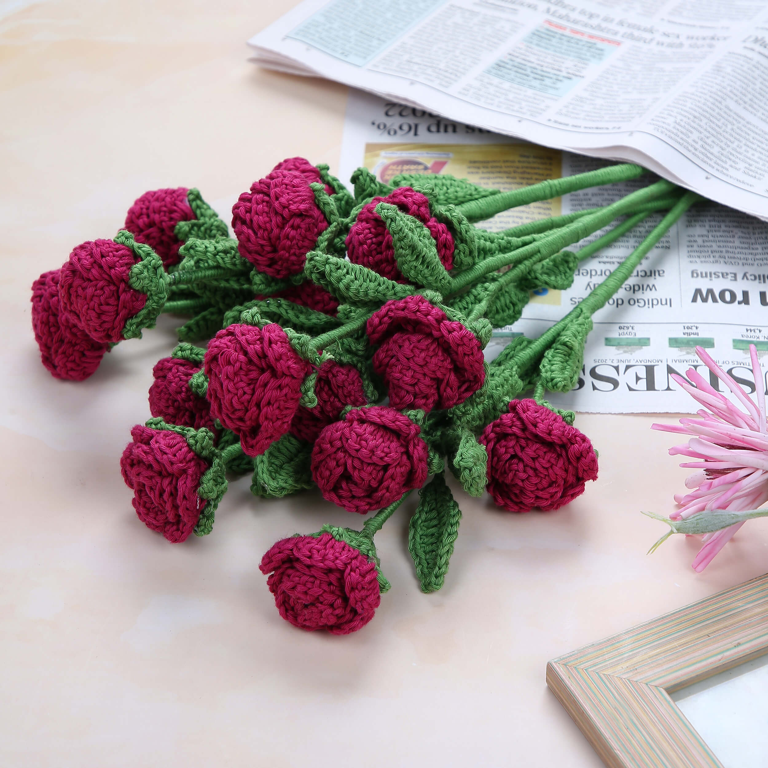 Branched Rose Buds - Handcrafted Crochet Flowers