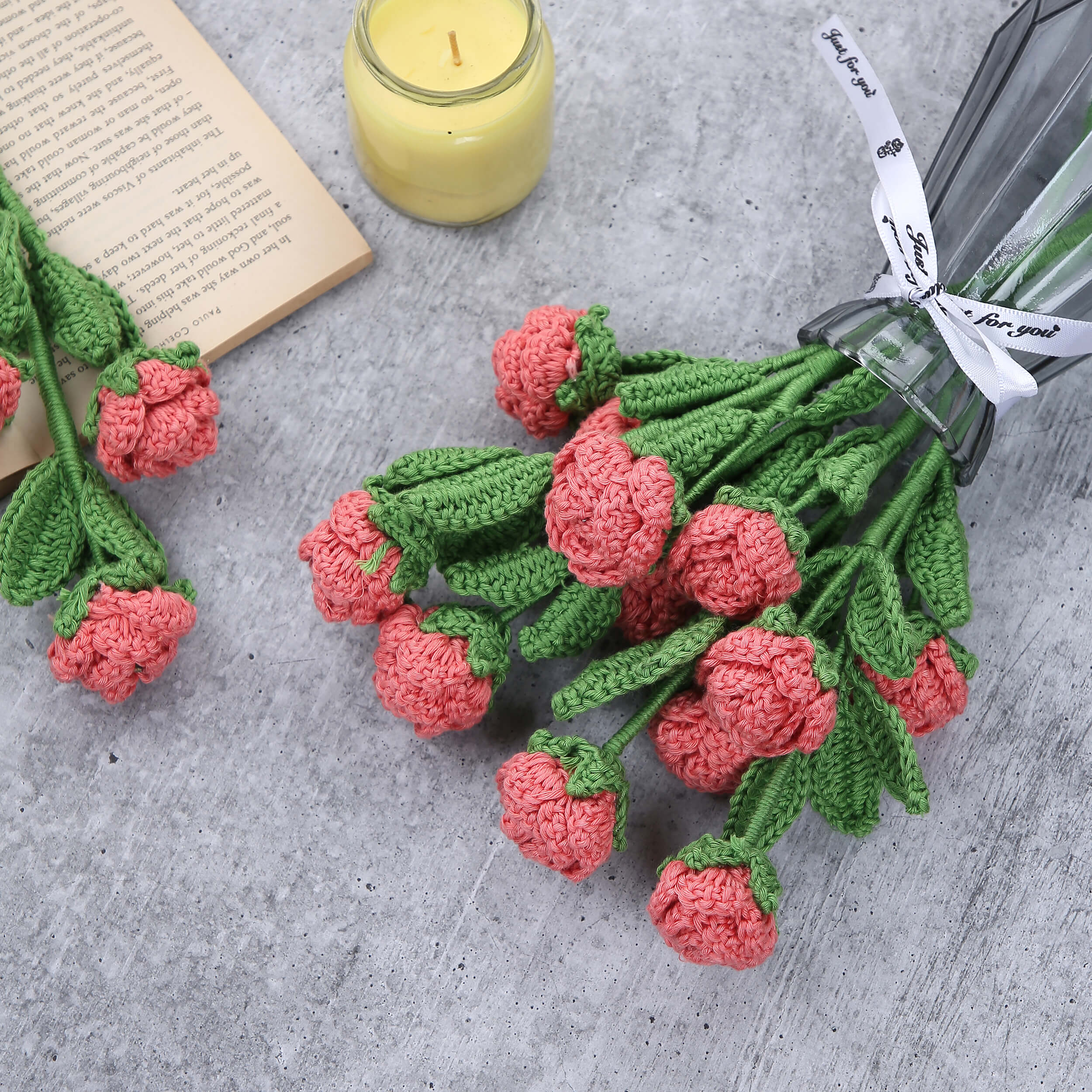 Branched Rose Buds - Handcrafted Crochet Flowers