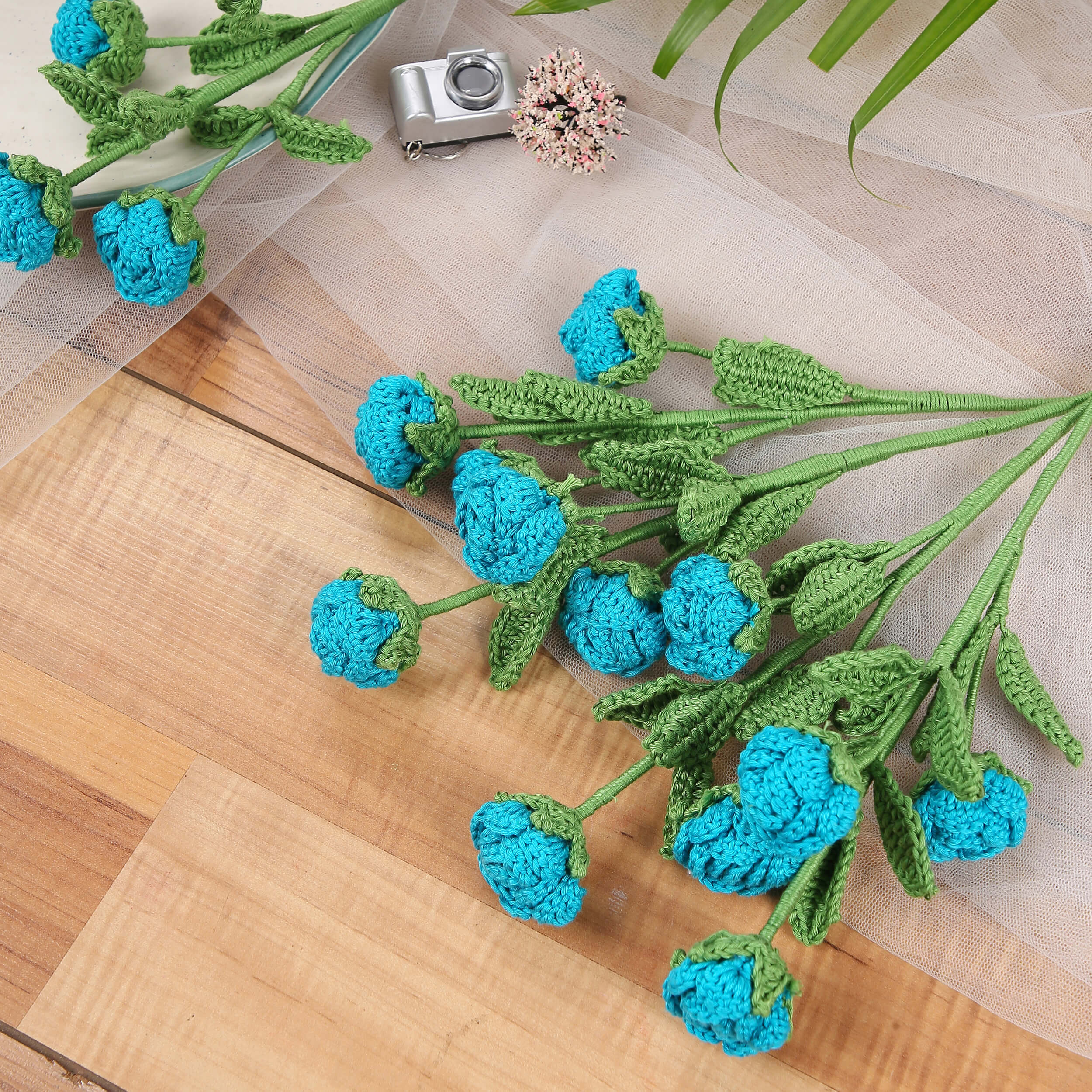 Branched Rose Buds - Handcrafted Crochet Flowers