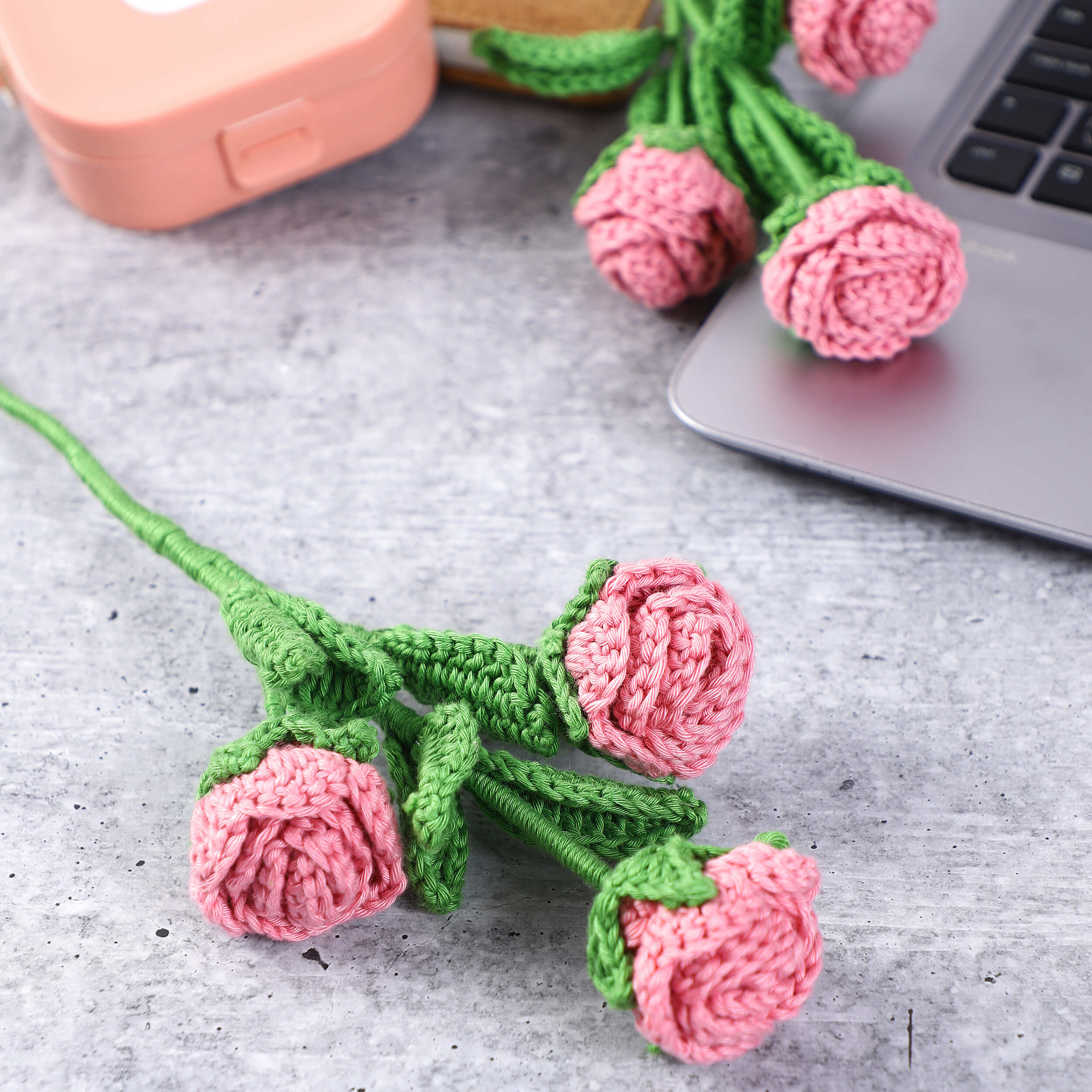 Branched Rose Buds - Handcrafted Crochet Flowers