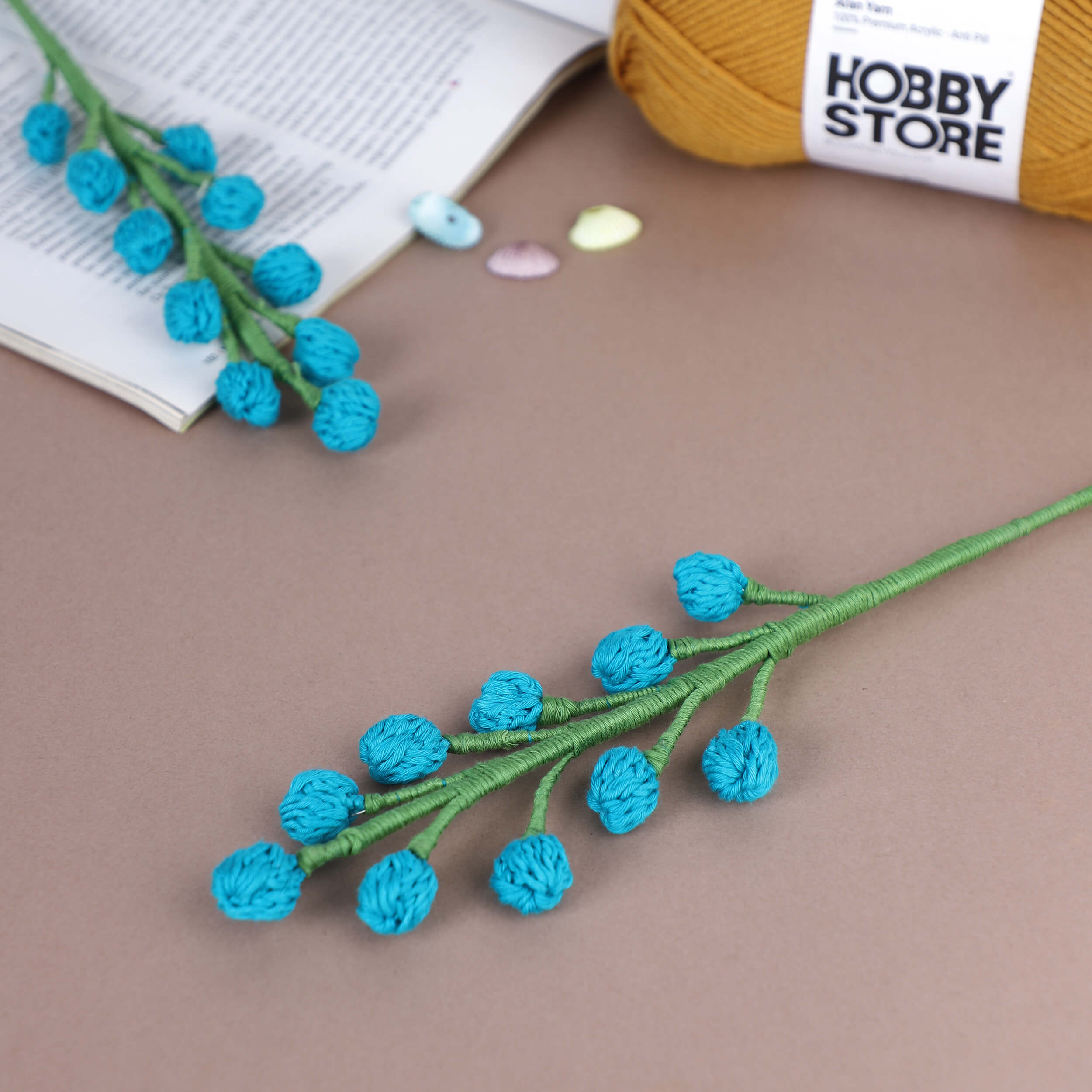 Snowberry Bouquet Fillers - Handcrafted Crochet Flowers
