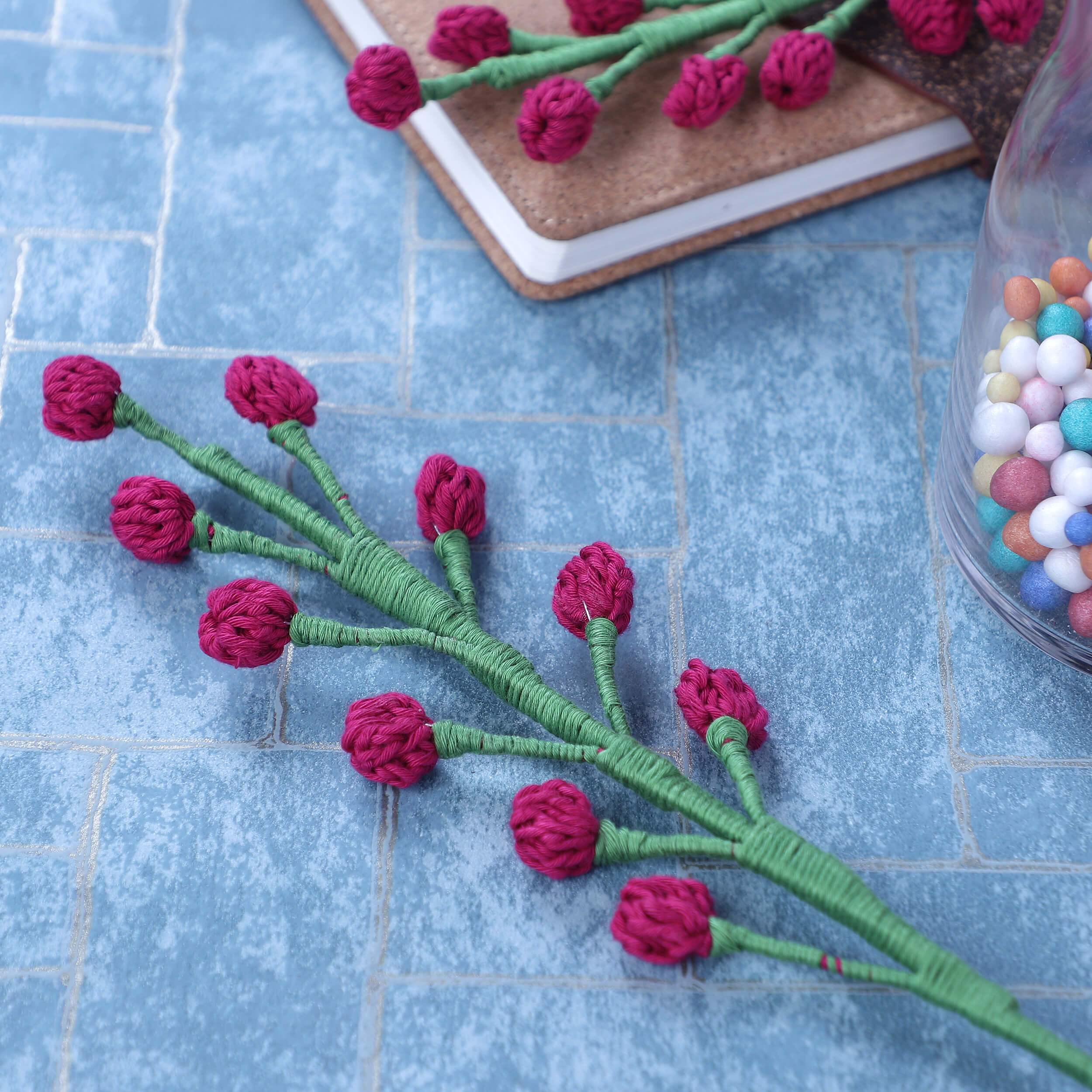 Snowberry Bouquet Fillers - Handcrafted Crochet Flowers