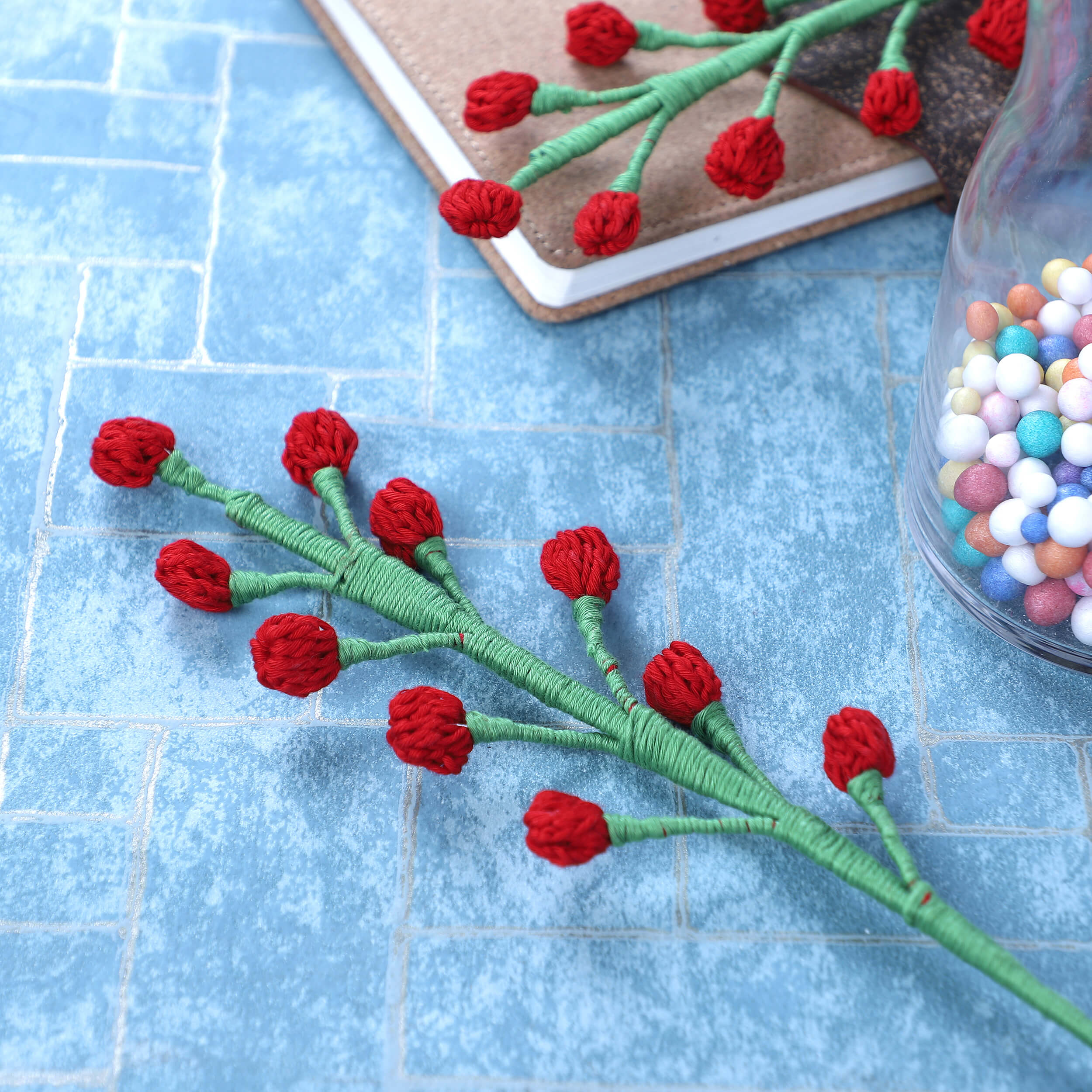 Snowberry Bouquet Fillers - Handcrafted Crochet Flowers