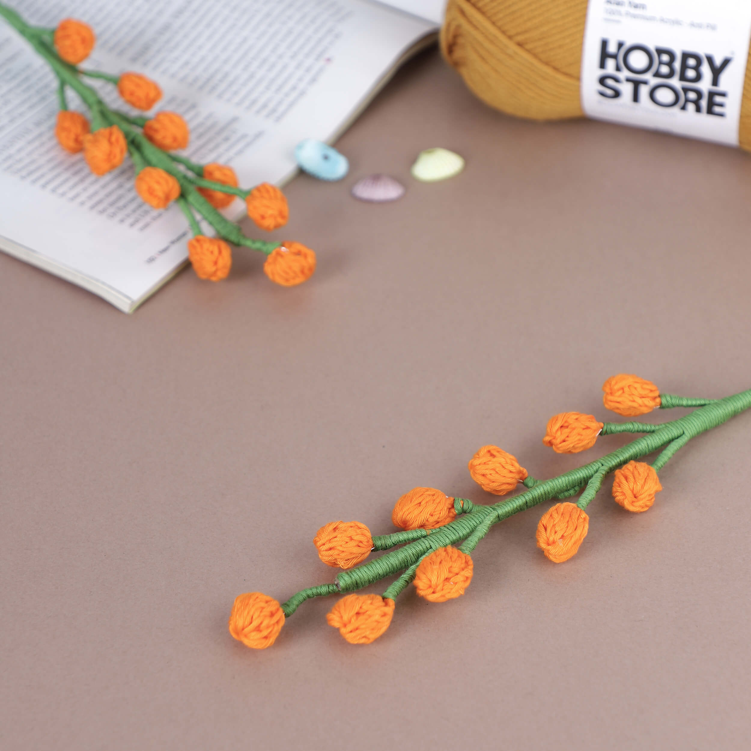 Snowberry Bouquet Fillers - Handcrafted Crochet Flowers