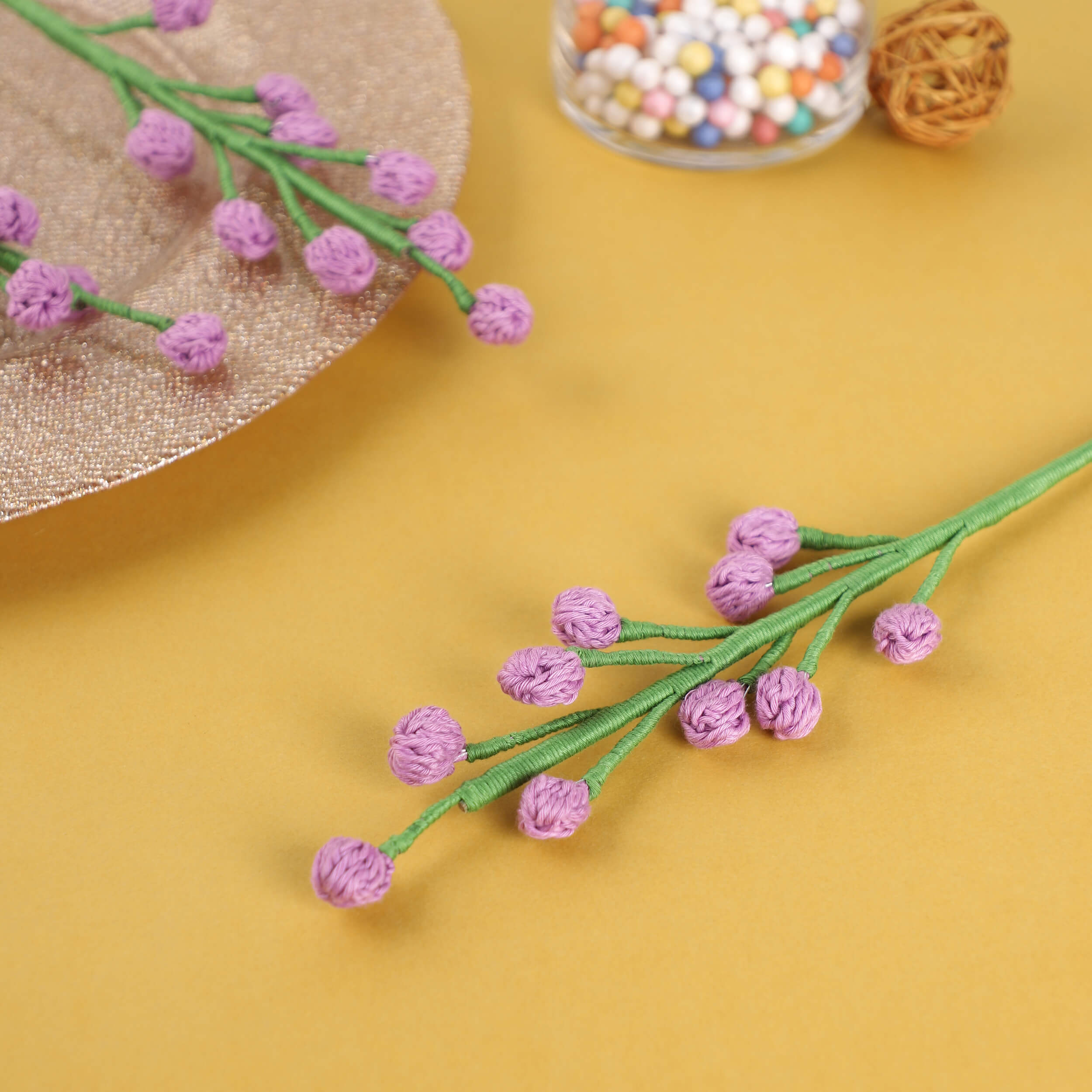 Snowberry Bouquet Fillers - Handcrafted Crochet Flowers