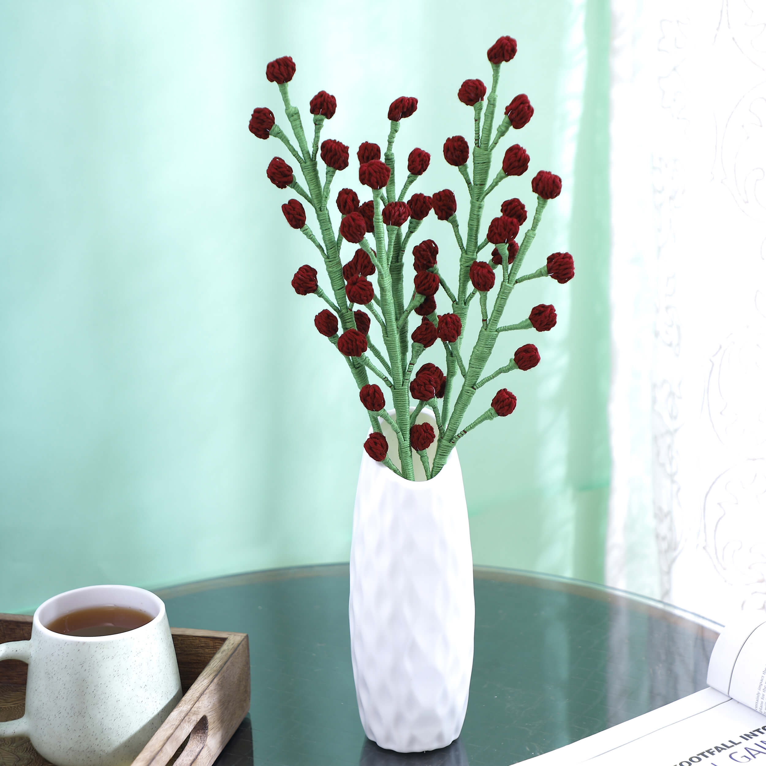 Snowberry Bouquet Fillers - Handcrafted Crochet Flowers