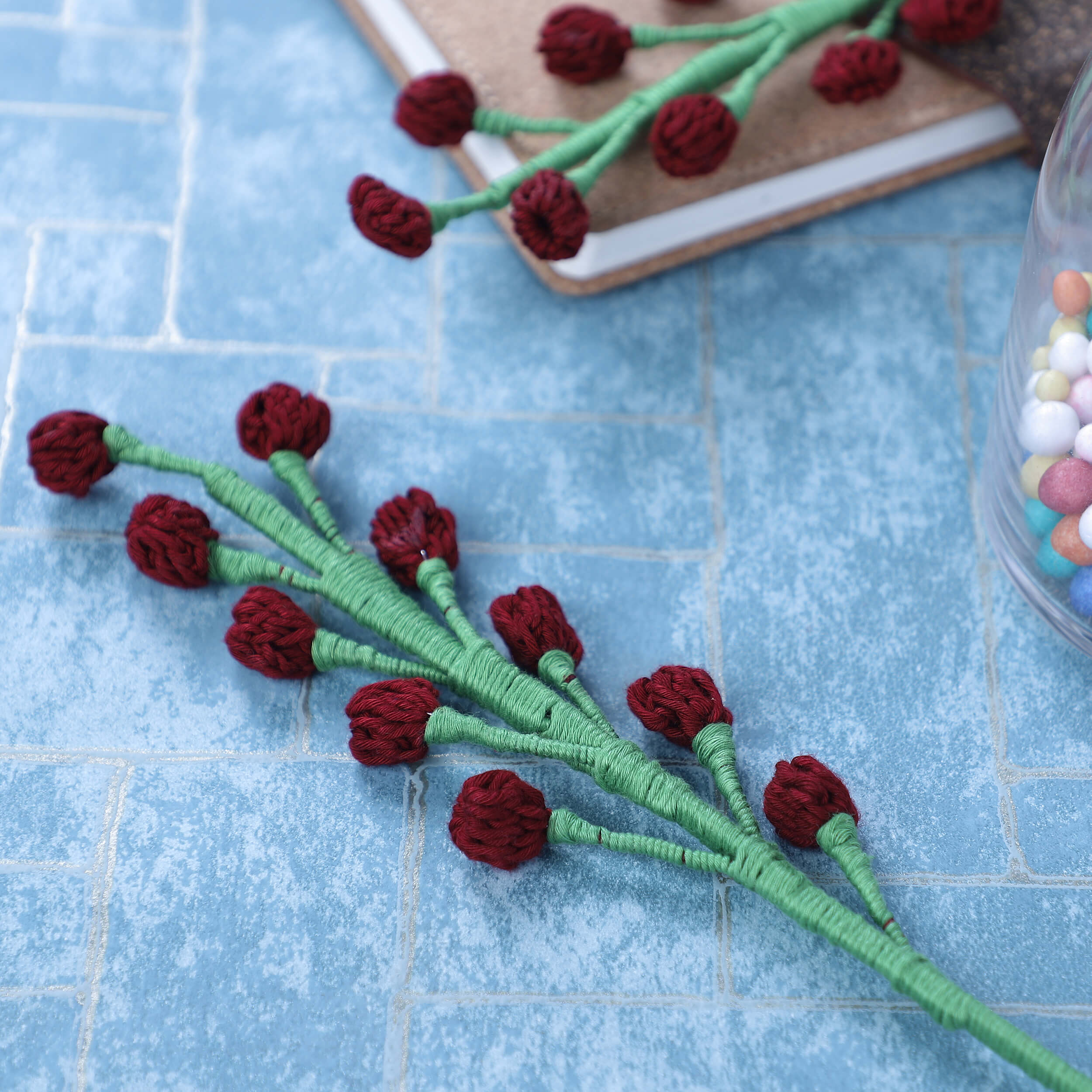Snowberry Bouquet Fillers - Handcrafted Crochet Flowers